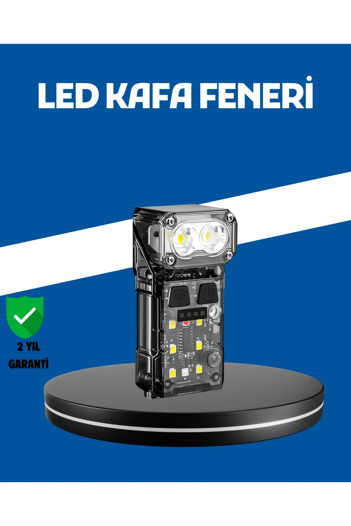 Şarjlı Led Kafa Lambası Manyetik Klipsli El Sensörlü Çok Fonksiyonlu