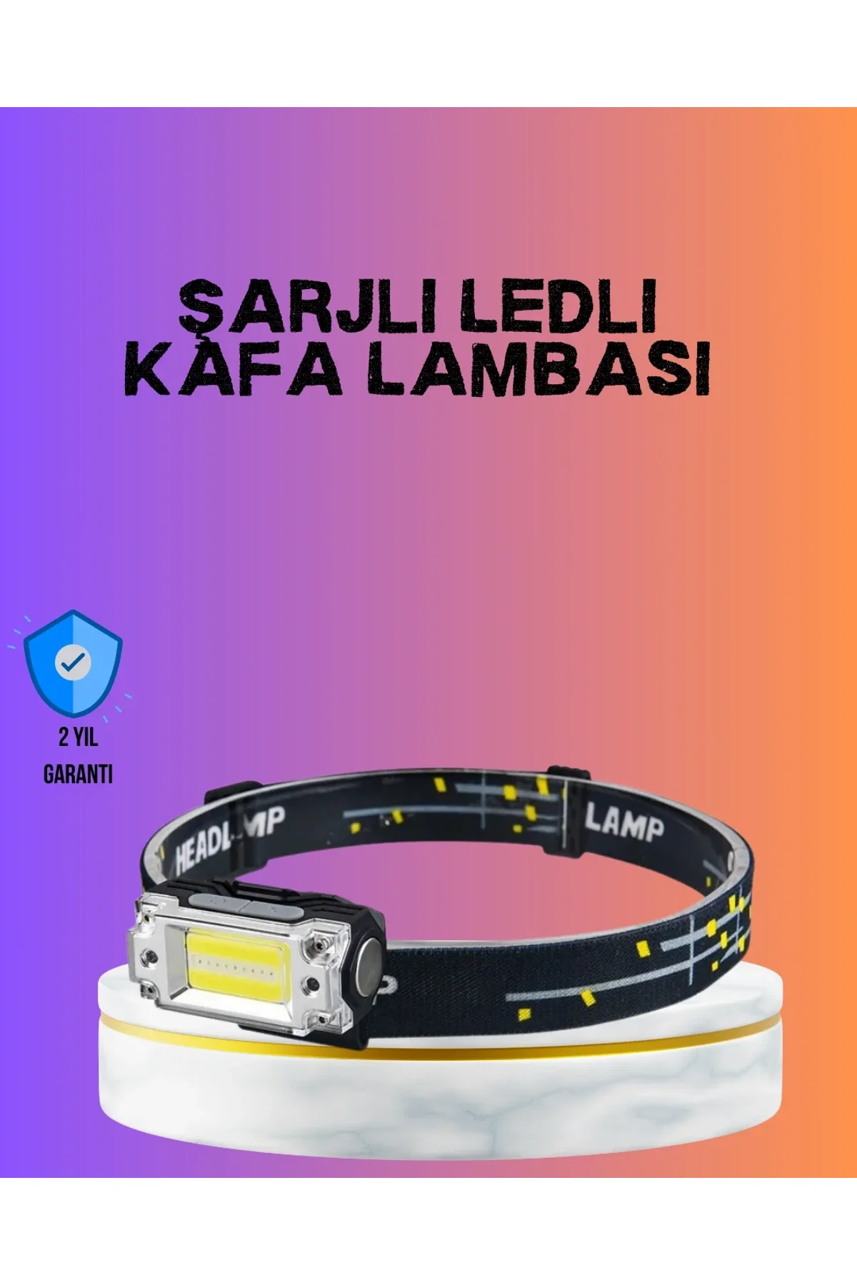 Beyaz Led Işık Sensörlü Kafa Lambası Lityum Batarya Led El Fenerli Şarjlı - Just Cheap Store Görsel 2