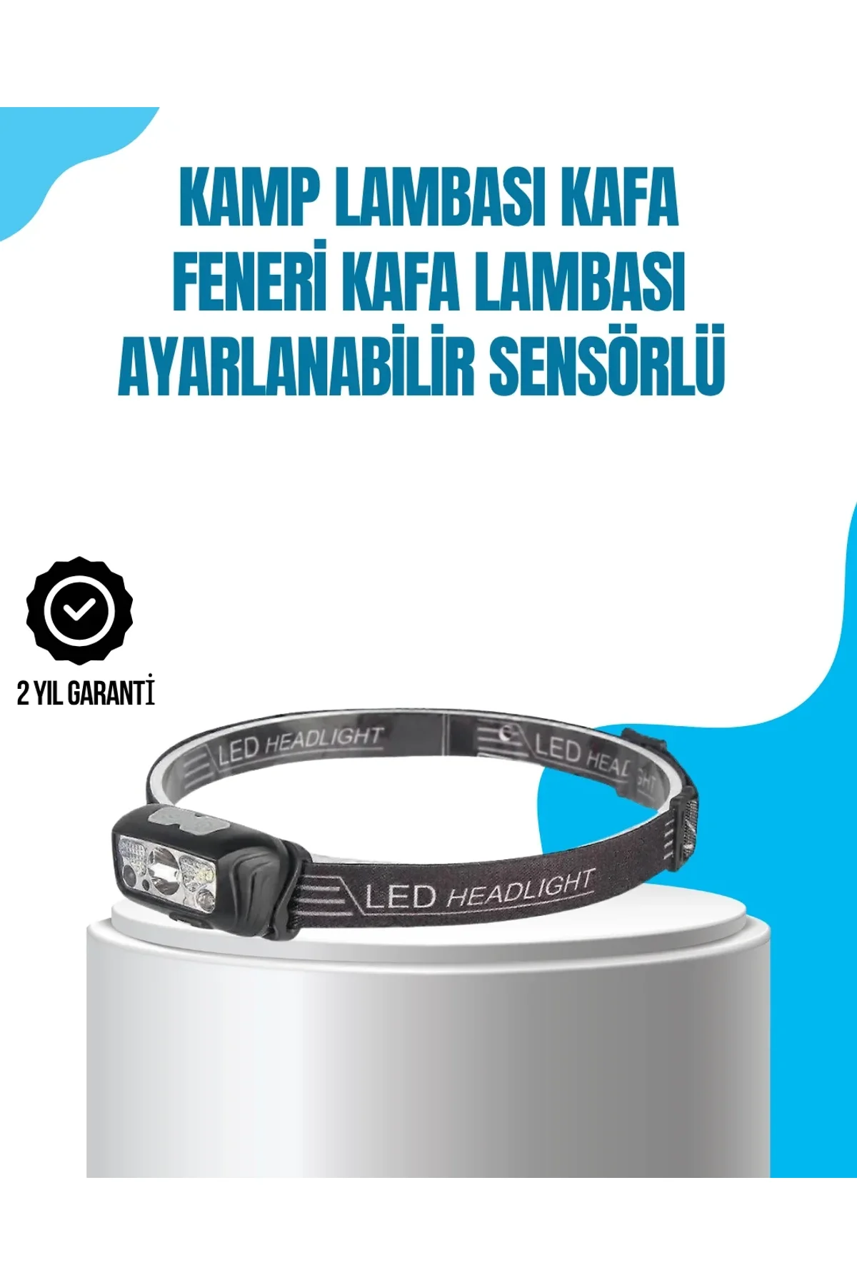 Kamp Lambası Kafa Feneri Kafa Lambası Ayarlanabilir Sensörlü Şarjlı - Just Cheap Store Görsel 2