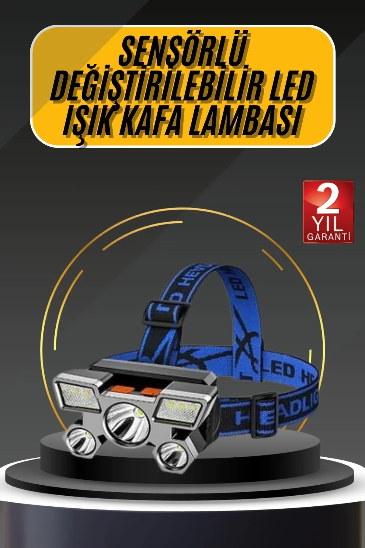 Kafa Lambası 800 Lümen 4 Mod Yüksek Işık Flaşörlü Şarjlı Led Lamba - Just Cheap Store Görsel 2