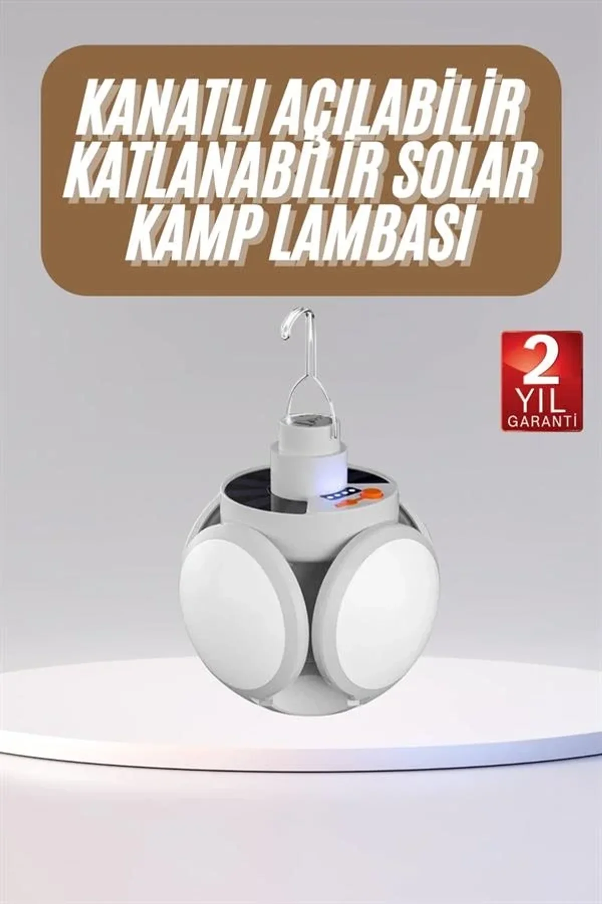 Katlanabilir Askılı Kamp Lambası 5 Kanatlı Pratik Güneş Enerjili - Just Cheap Store Görsel 3