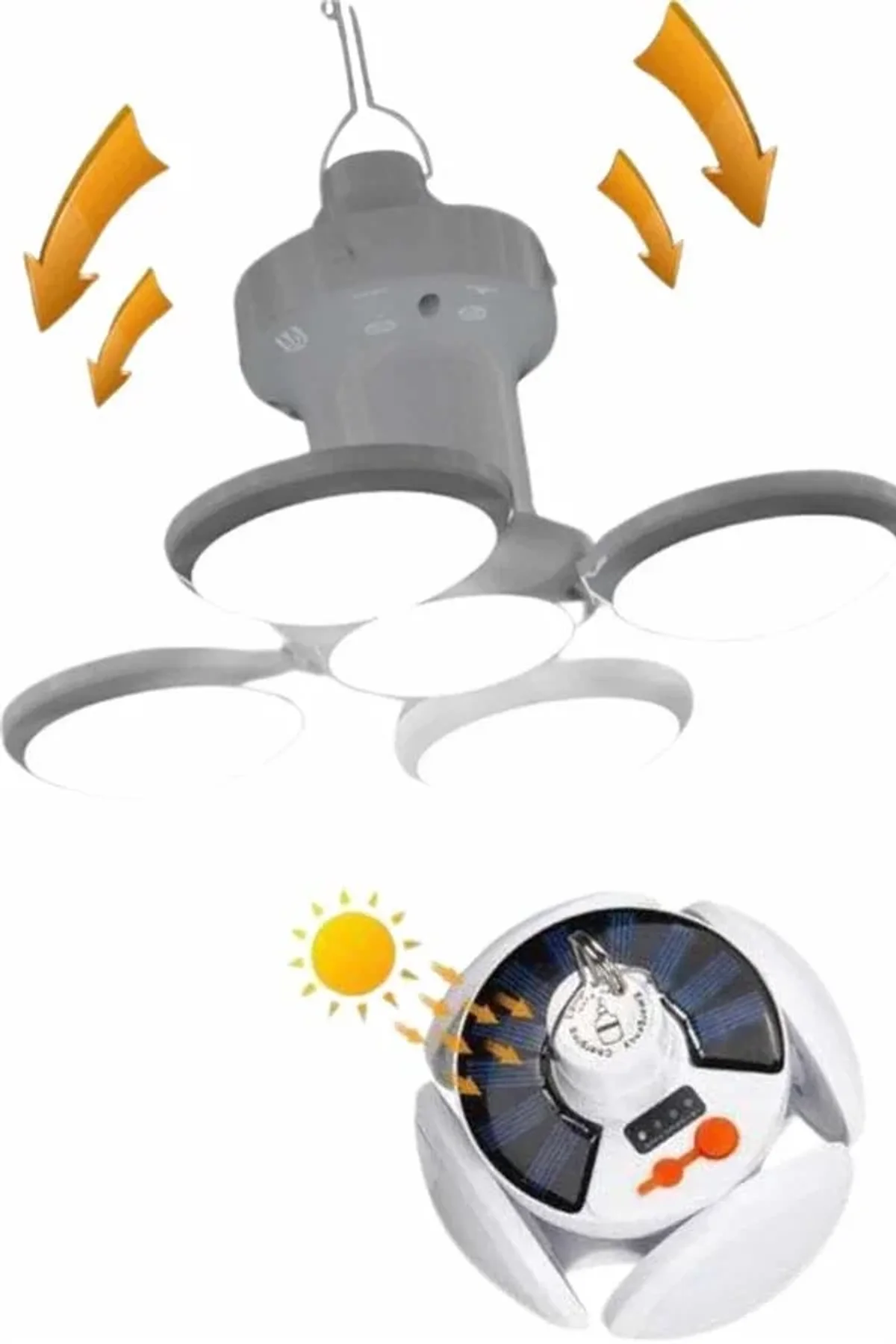 Kamp Lambası Güneş Enerjili Solar 5 Kanatlı Katlanır Lamba Karavan - Just Cheap Store Görsel 4
