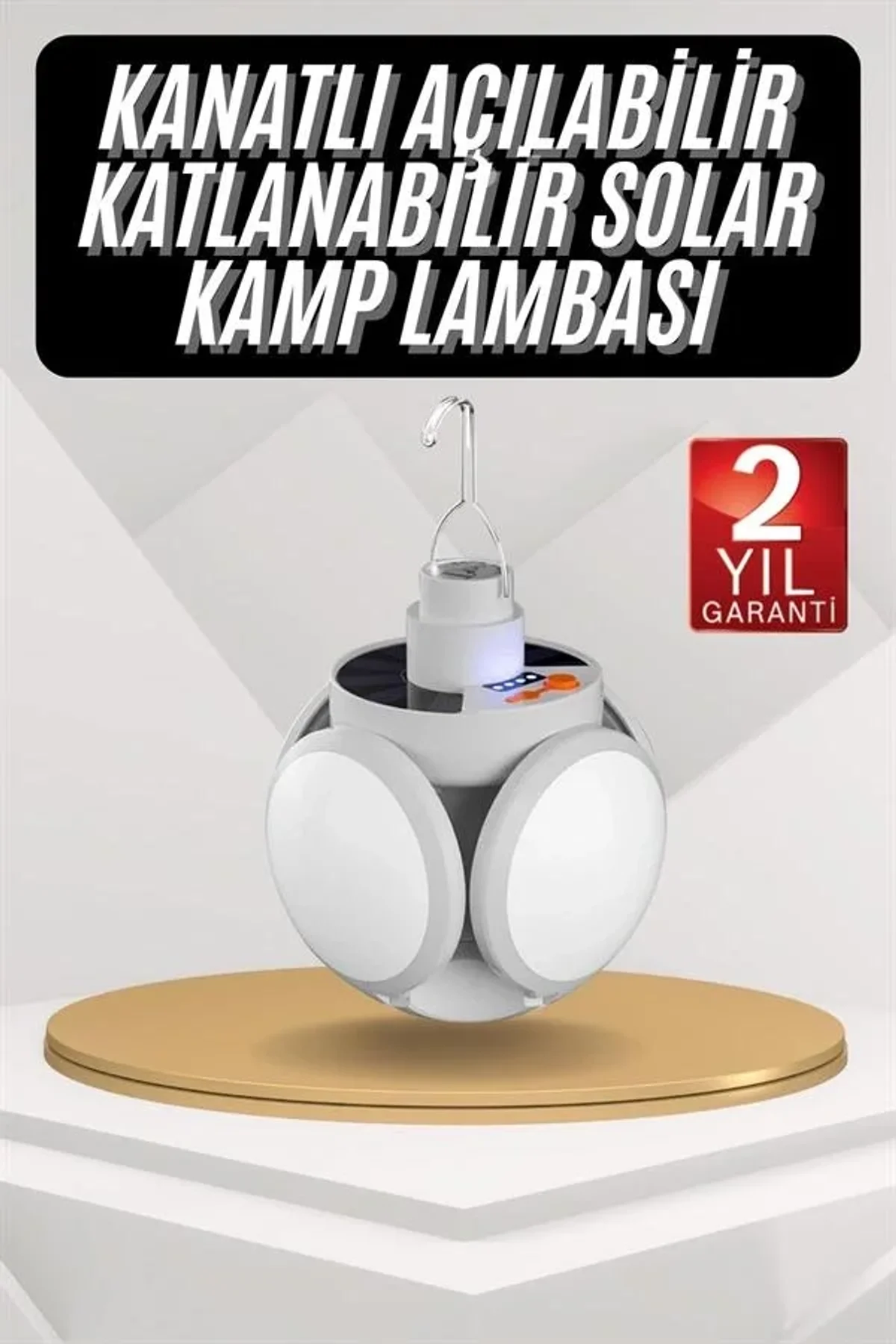 Kamp Lambası Güneş Enerjili Solar 5 Kanatlı Katlanır Lamba Karavan - Just Cheap Store Görsel 3