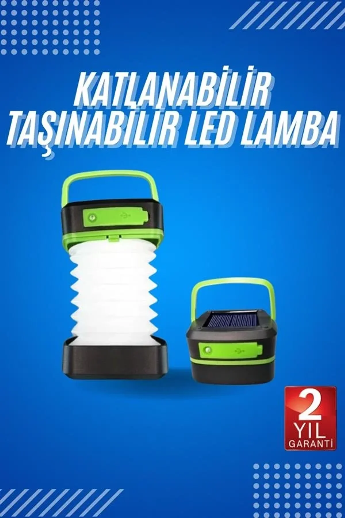 Kamp Lambası Katlanabilir Lamba Solar Şarjlı Led Lamba El Fenerli - Just Cheap Store Görsel 3