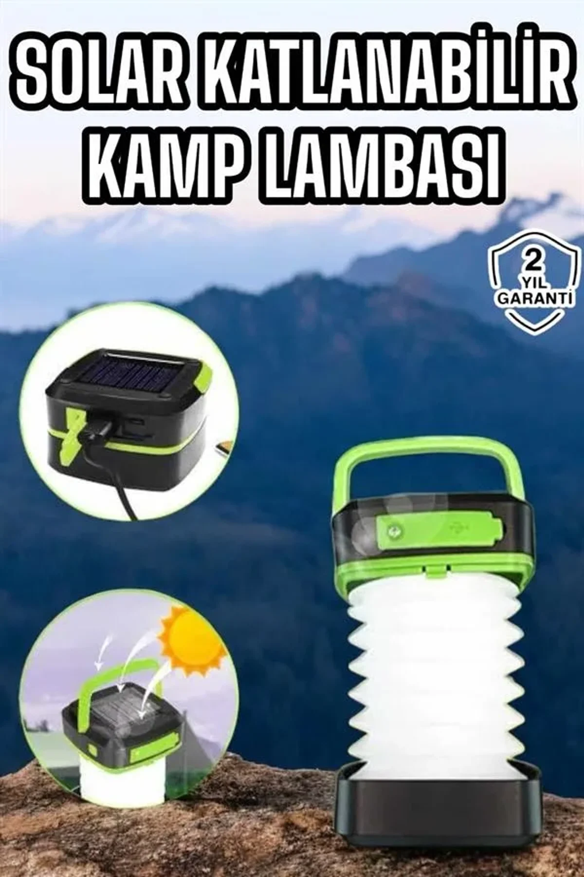 Güneş Enerjili Led Lamba Kamp Lambası Katlanabilir Lamba Usb Şarjlı - Just Cheap Store Görsel 2