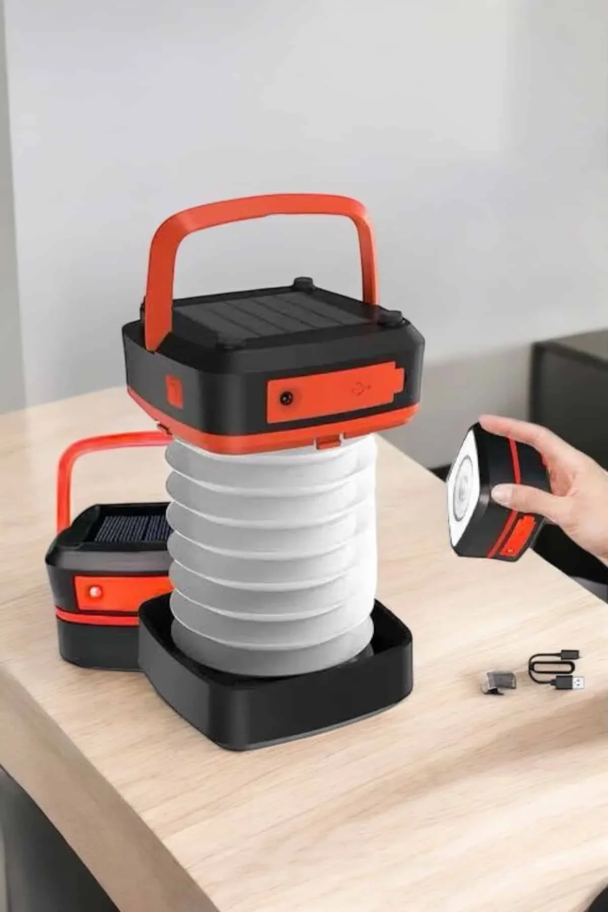 Katlanabilir Kamp Lambası Solar Fener Görünümlü 3 Kademeli Şarjlı - Just Cheap Store Görsel 4