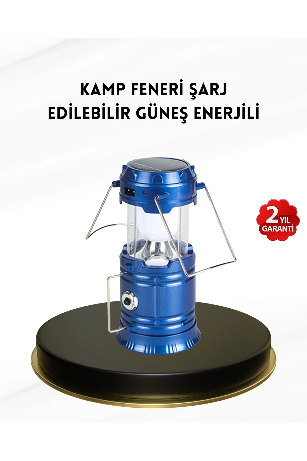 Solar Kamp Lambası Kızak Sistemli Şarjlı Taşınabilir Doğa Yürüyüşü Işığı