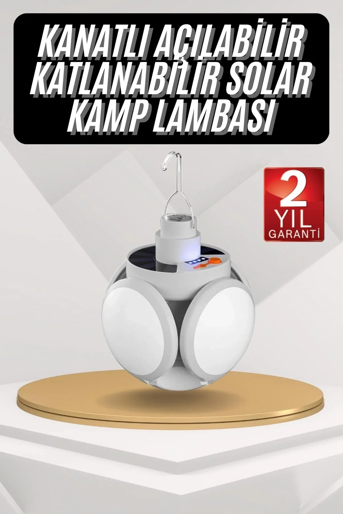 Kamp Lambası Güneş Enerjili Solar 5 Kanatlı Katlanır Lamba Karavan - Just Cheap Store Görsel 2