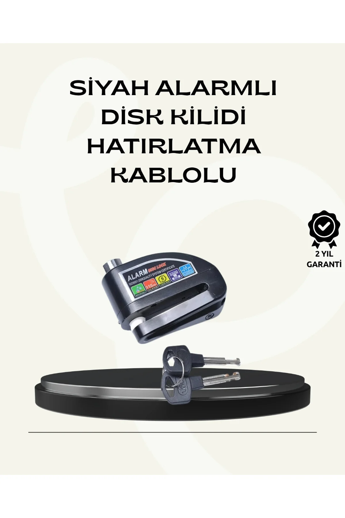 Çift Modlu 110db Alarmlı Disk Kilidi Suya Dayanıklı