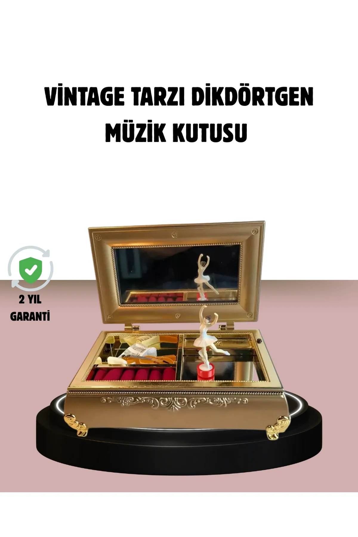 Balerinli Müzikli Takı Kutusu Piyano Tasarım Kız Çocuk Hediyelik