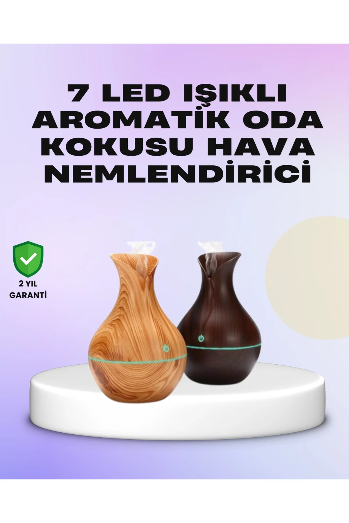 Ultrasonik Ahşap Desenli 130ml Aromaterapi Difüzör Ve Hava Nemlendirici