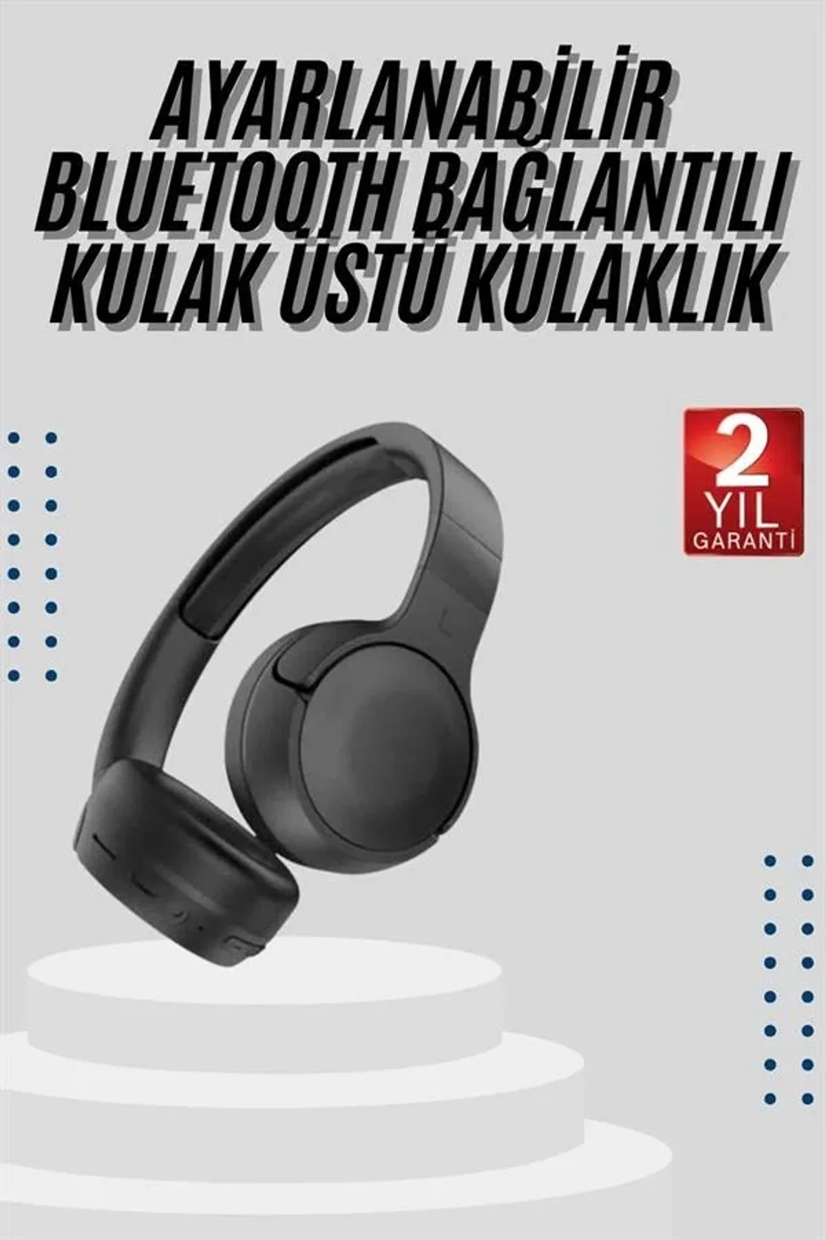 Kablosuz Bluetooth Kulaklık Kulak Üstü Ayarlanabilir Uzun Ömürlü - Just Cheap Store Görsel 3