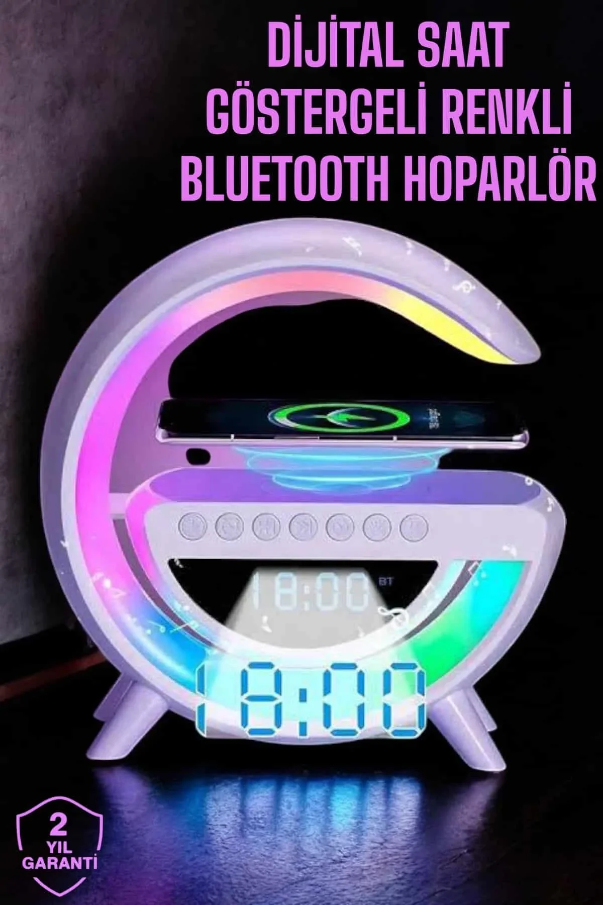 Android Uyumlu Akıllı Bluetooth Hoparlör Kablosuz Şarj Cihazı Standı - Just Cheap Store Görsel 2