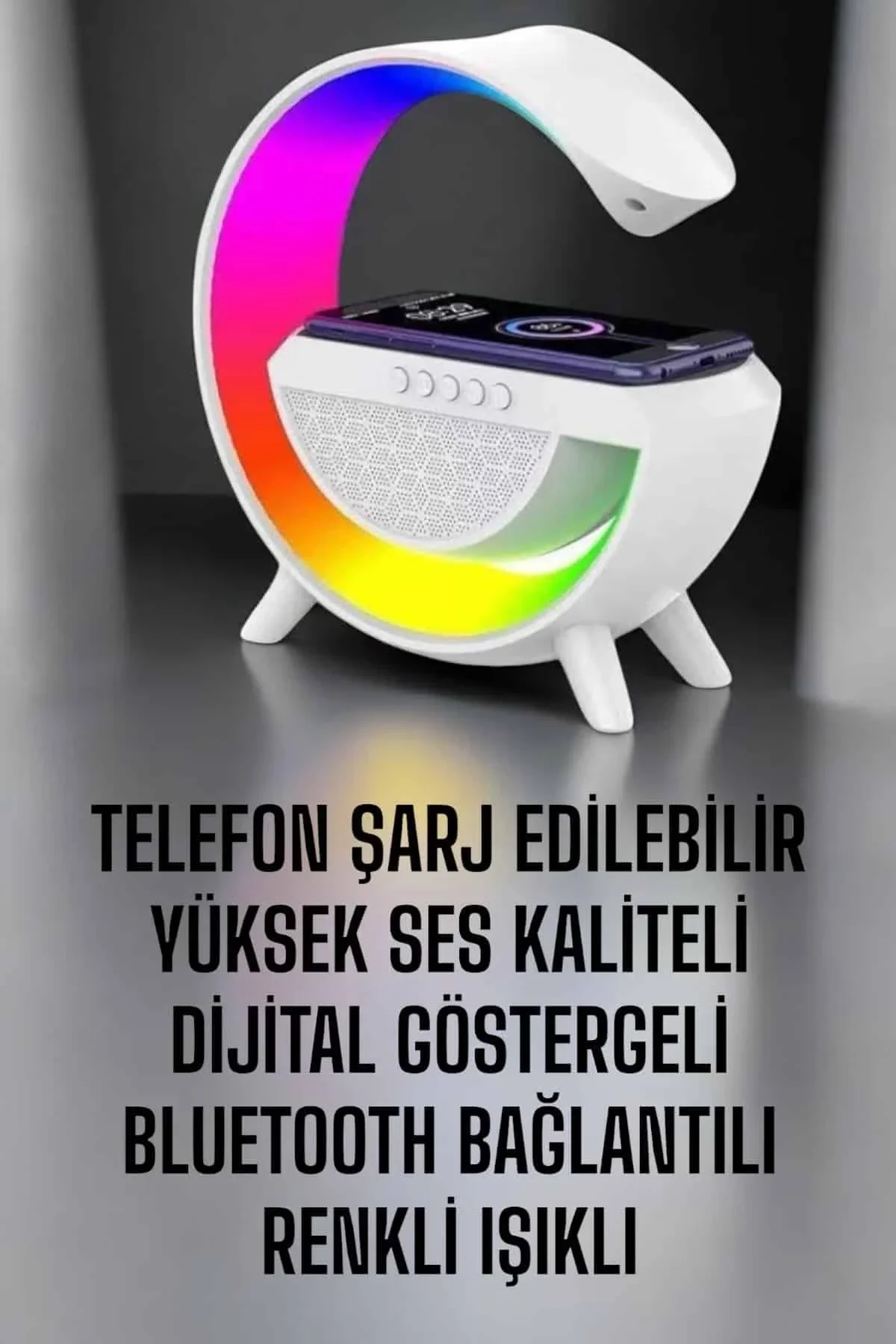 Android Uyumlu Akıllı Bluetooth Hoparlör Kablosuz Şarj Cihazı Standı - Just Cheap Store Görsel 5