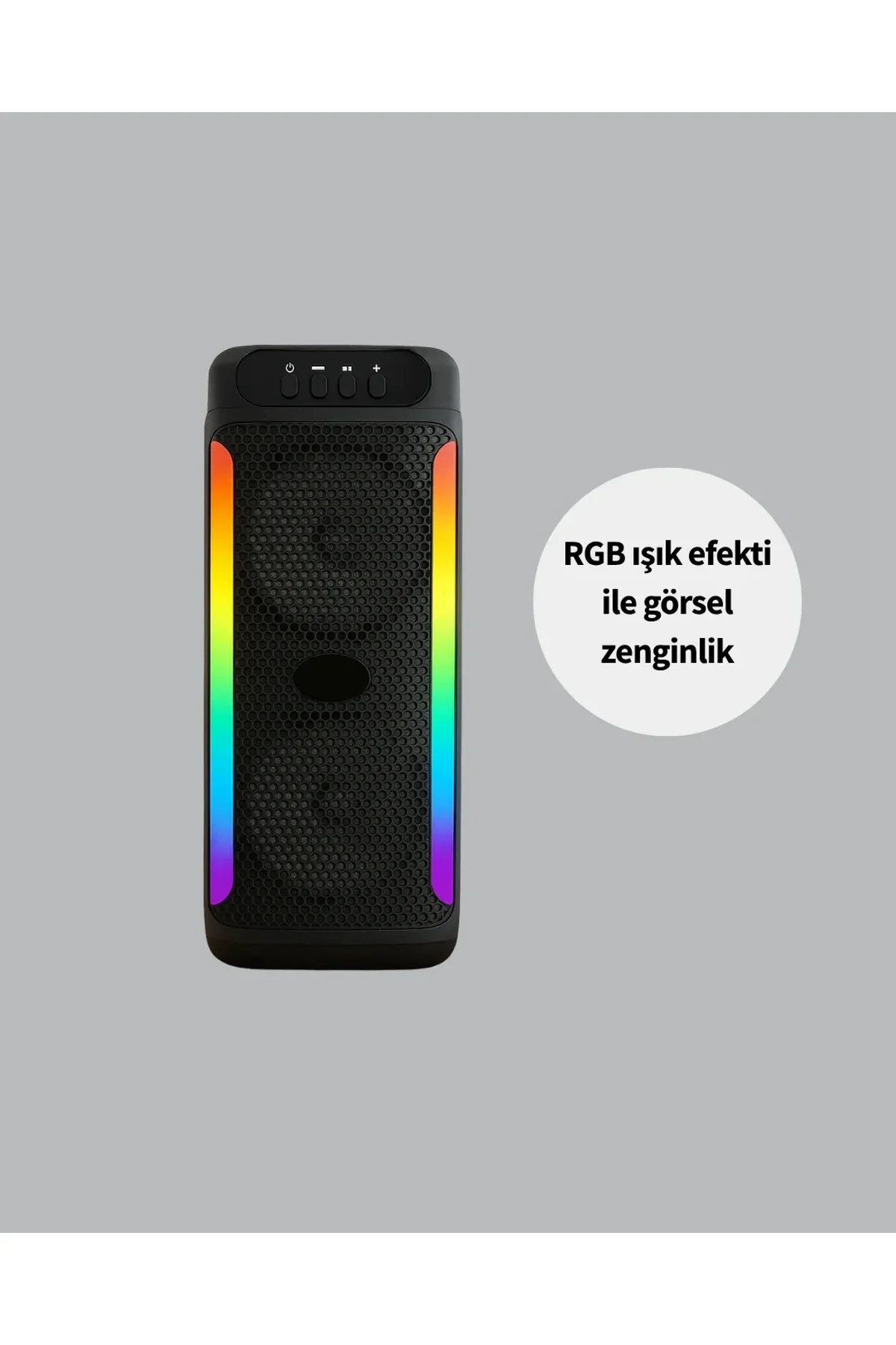 Çift 4 İnç Hoparlörlü Rgb Işıklı Bluetooth Ses Sistemi - Just Cheap Store Görsel 4