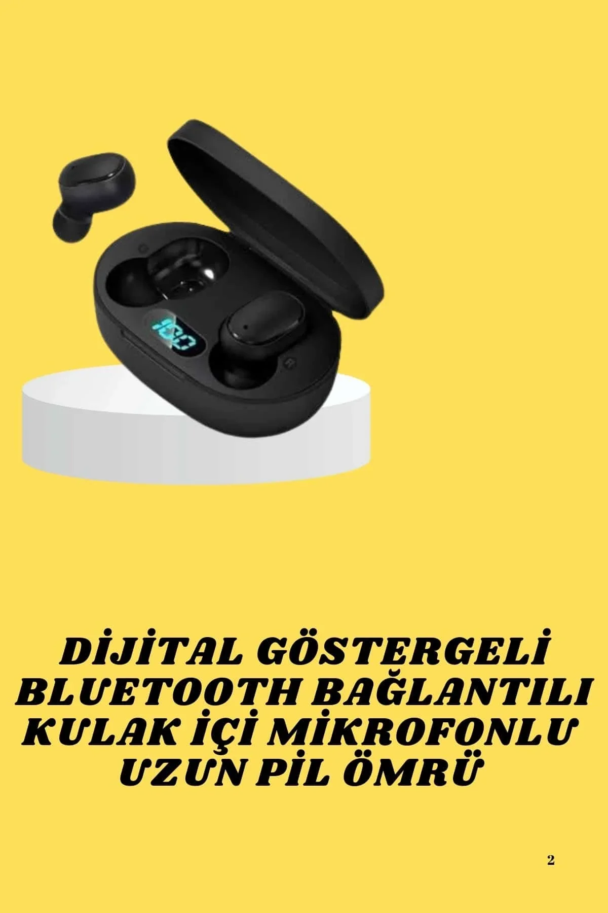 Bluetooth Kulaklık Dijital Göstergeli Yüksek Ses Kaliteli Uzun Pil Ömrü - Just Cheap Store Görsel 3