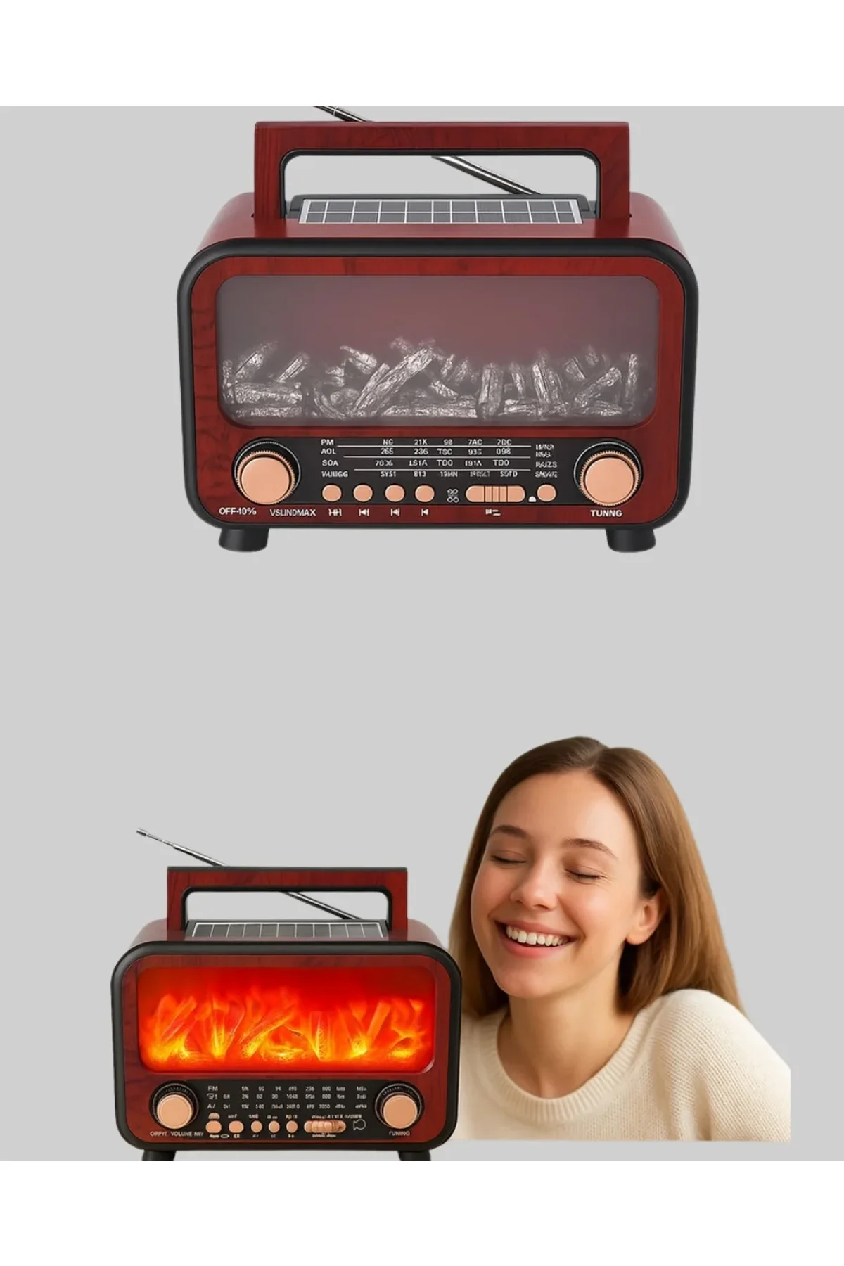 Taşınabilir Kamp Hoparlörü – Solar Şarjlı, Şömine Efektli, 7w Güçlü Ses - Just Cheap Store Görsel 3