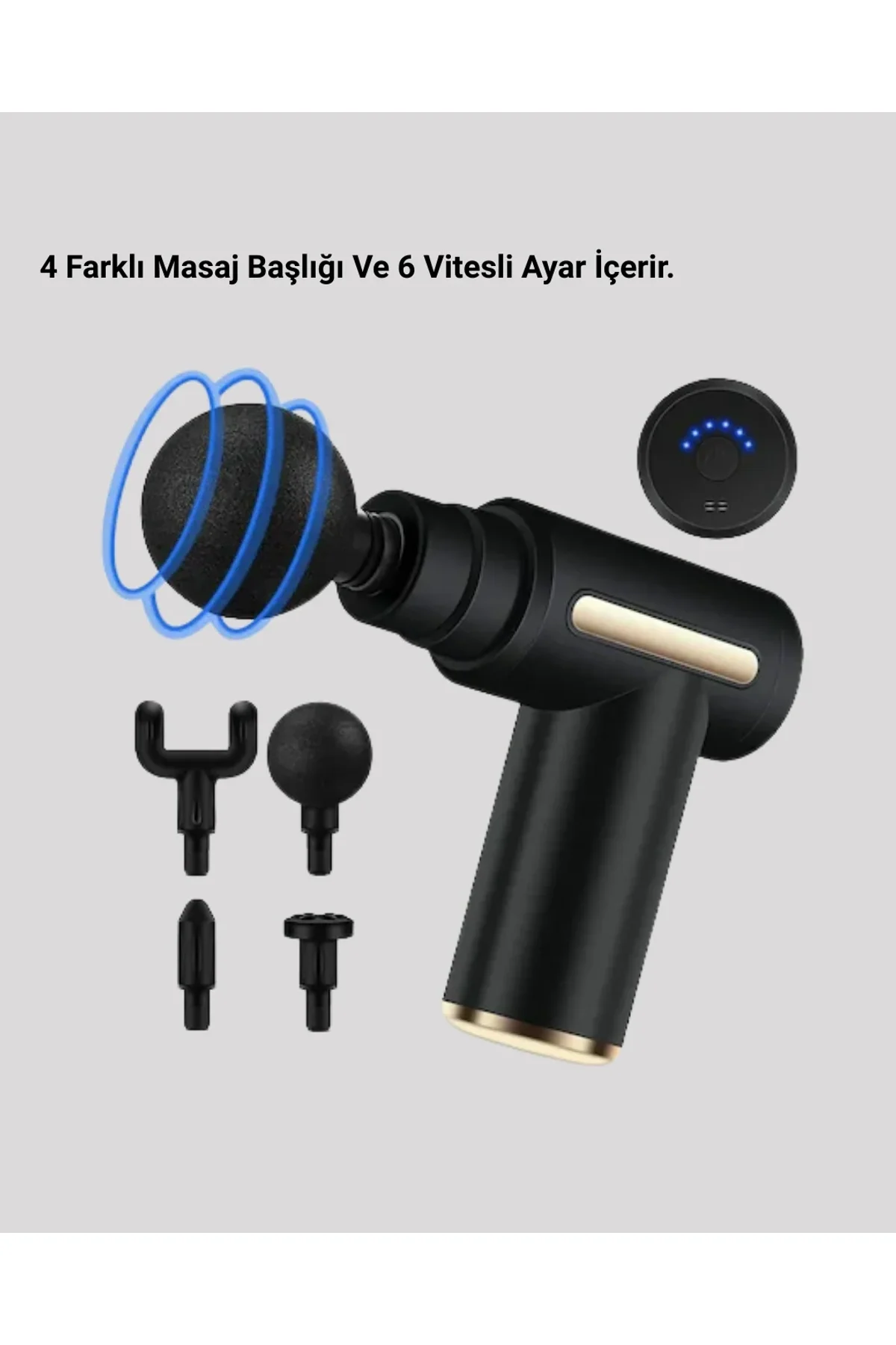 Derin Doku Masaj Tabancası 4 Başlık 6 Kademeli Sessiz Güç Şarjlı Kas Gevşetici - Just Cheap Store Görsel 3
