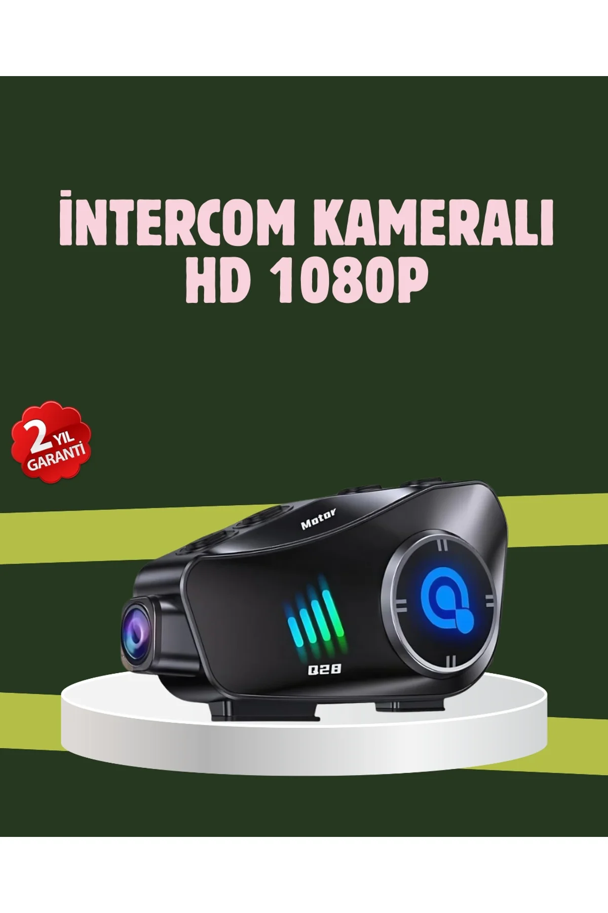 Q28 Full Hd Kameralı Motosiklet Kask Kulaklığı – 45 Saat Müzik, Ipx6 Su Geçirmez