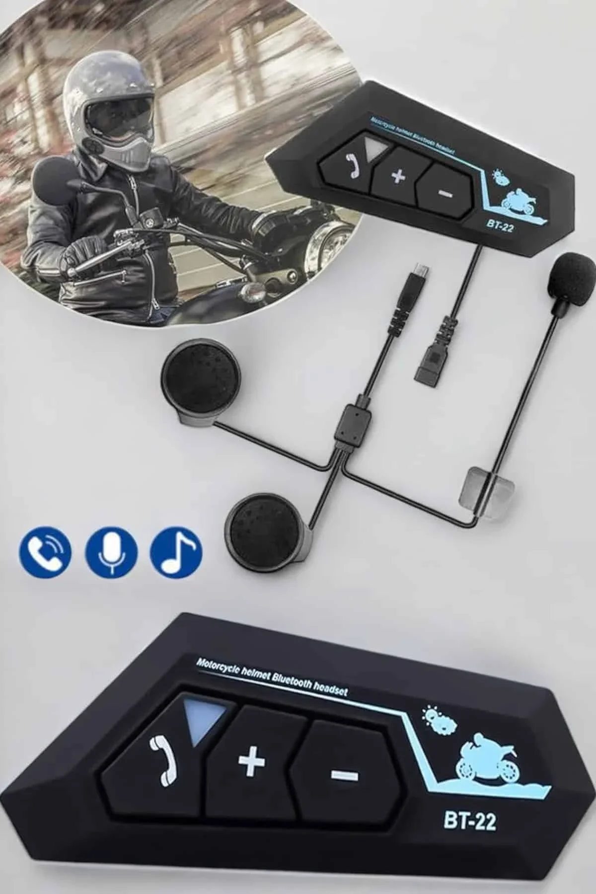 Kask Kulaklık Bluetooth Motosiklet Kulaklık Intercom Su Geçirmez - Just Cheap Store Görsel 4