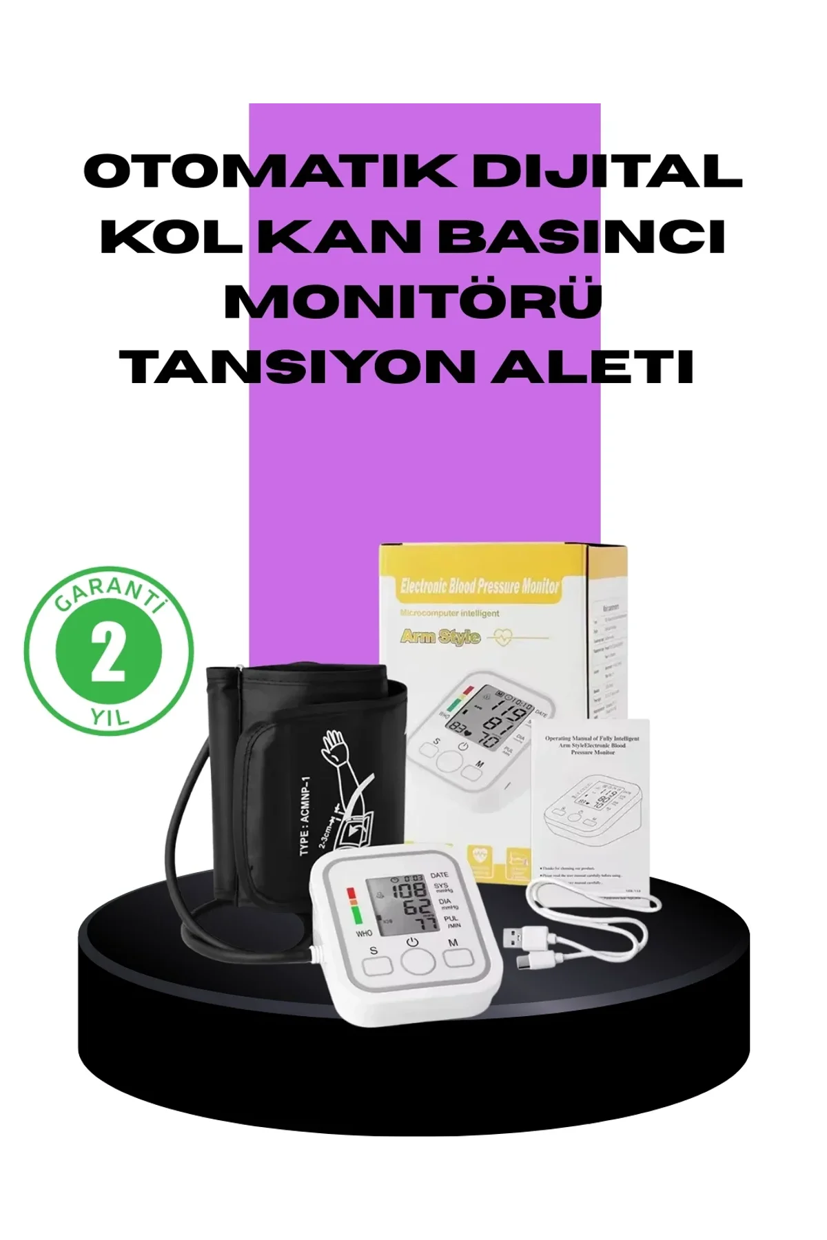 Elektronik Tansiyon Ölçer Lcd Dijital Ekranlı - Just Cheap Store Görsel 2