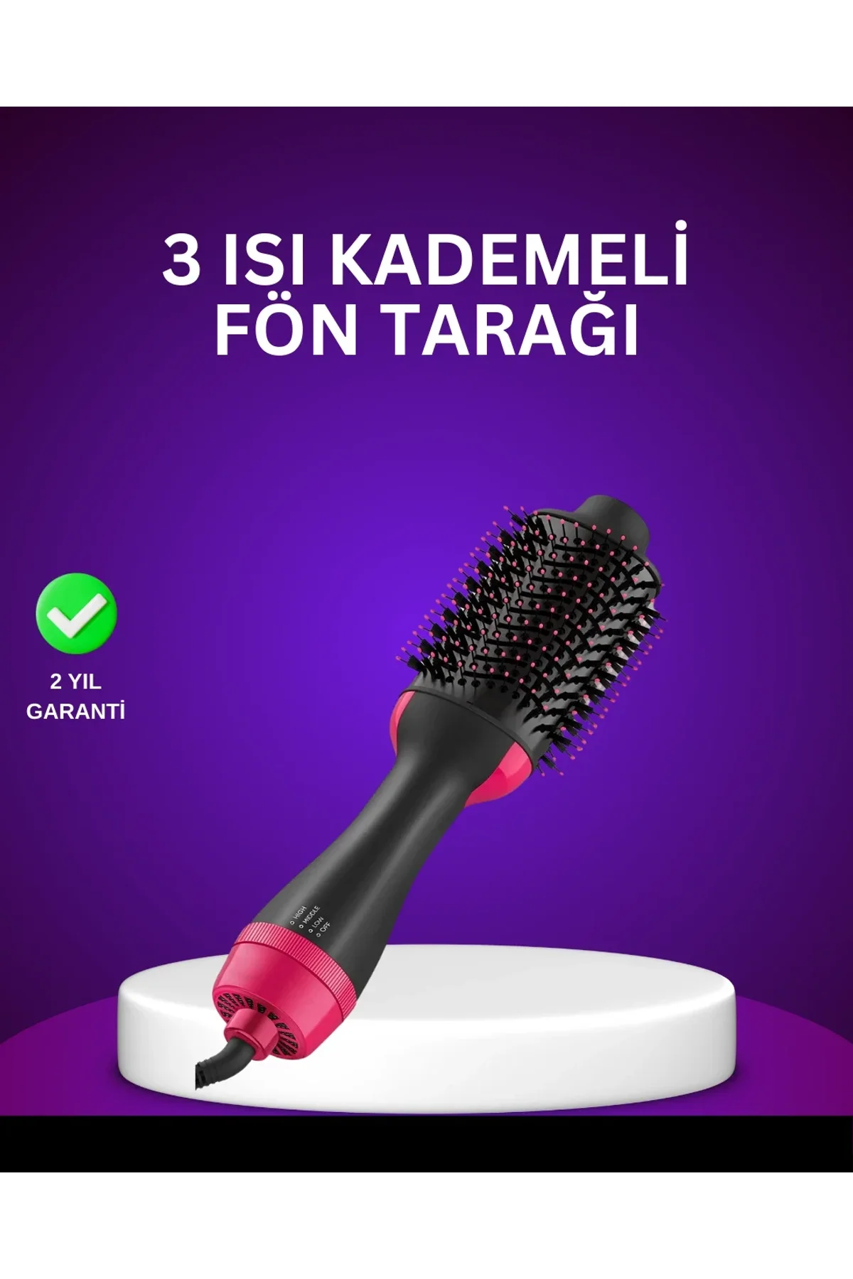 Negatif İyon Teknolojili Saç Kurutma Ve Şekillendirme Fırçası - Just Cheap Store Görsel 2