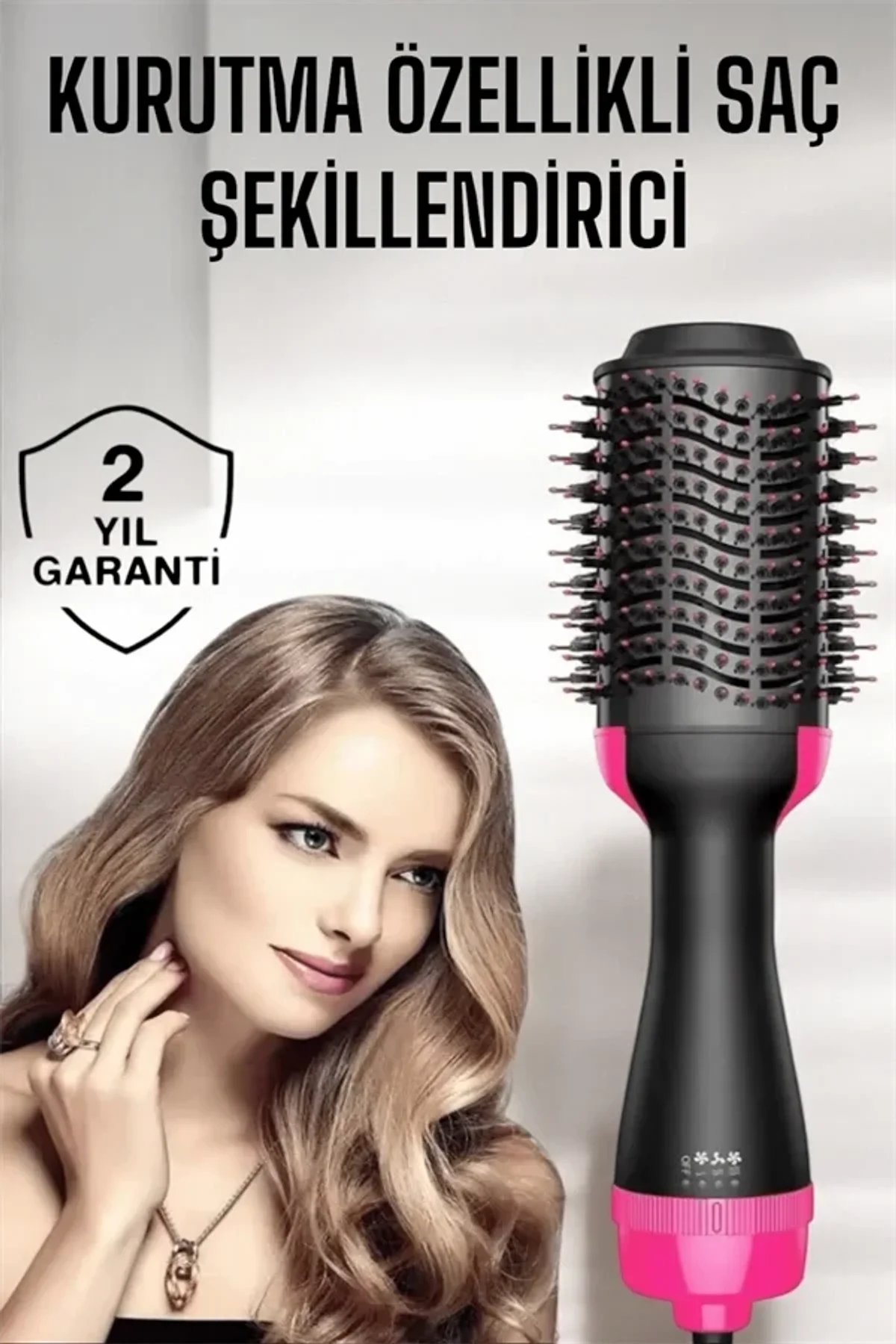1200 Watt Gücünde, Negatif İyon Teknolojili, 3 Isı Kademeli Fön Tarağı - Just Cheap Store Görsel 3
