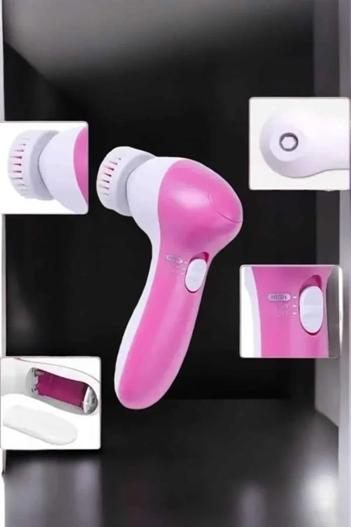 Taşınabilir Yüz Temizleme Cihazı Masaj, Peeling, Temizlik 5 Başlıklı - Just Cheap Store Görsel 2