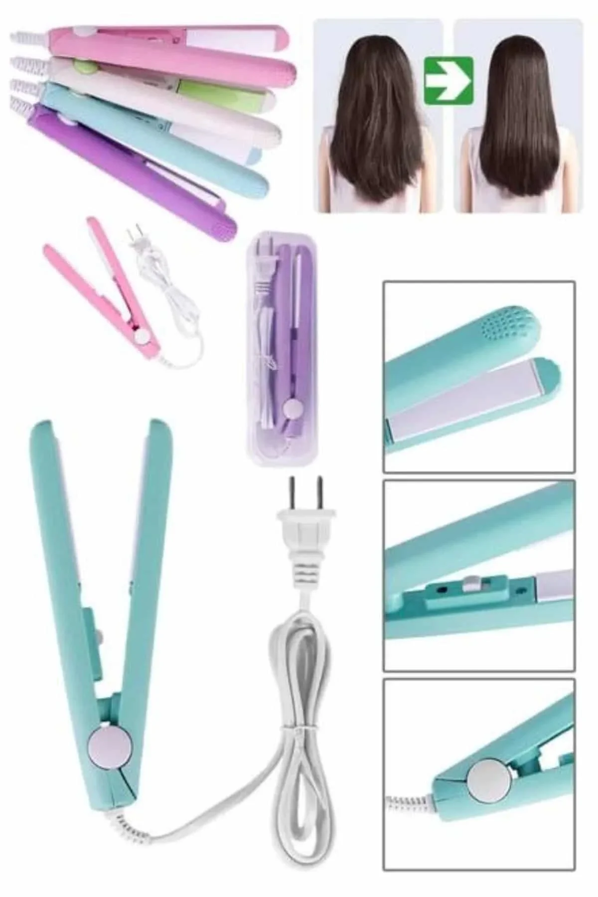 Seyahat Tipi Taşınabilir Saç Düzleştirici Saç Şekillendirici Yüksek Isı Ayarlı - Just Cheap Store Görsel 3