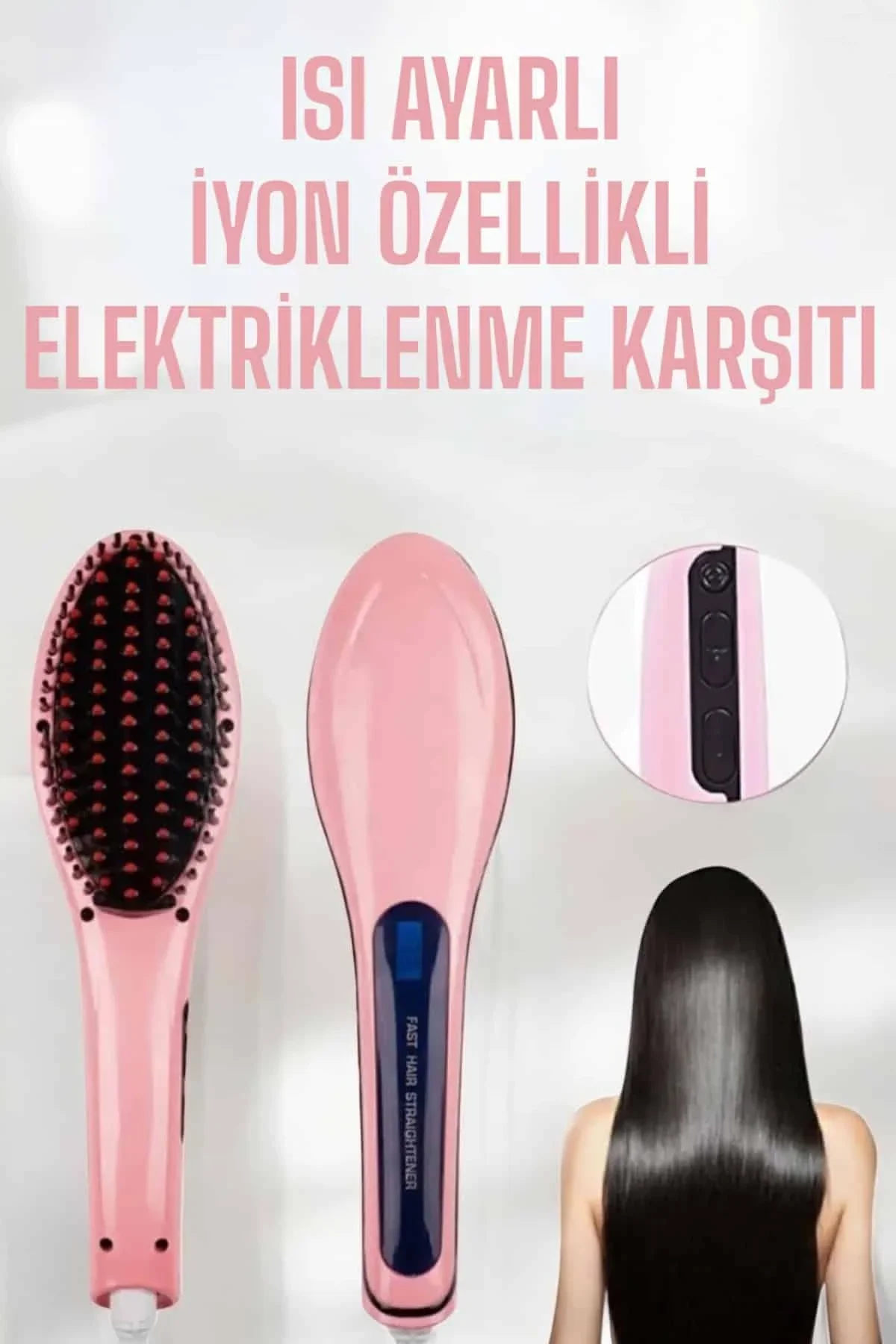 Fön Etkili Saç Düzleştirici Tarak Yıpranma Karşıtı Döner Kablo Isı Ayarlı - Just Cheap Store Görsel 3