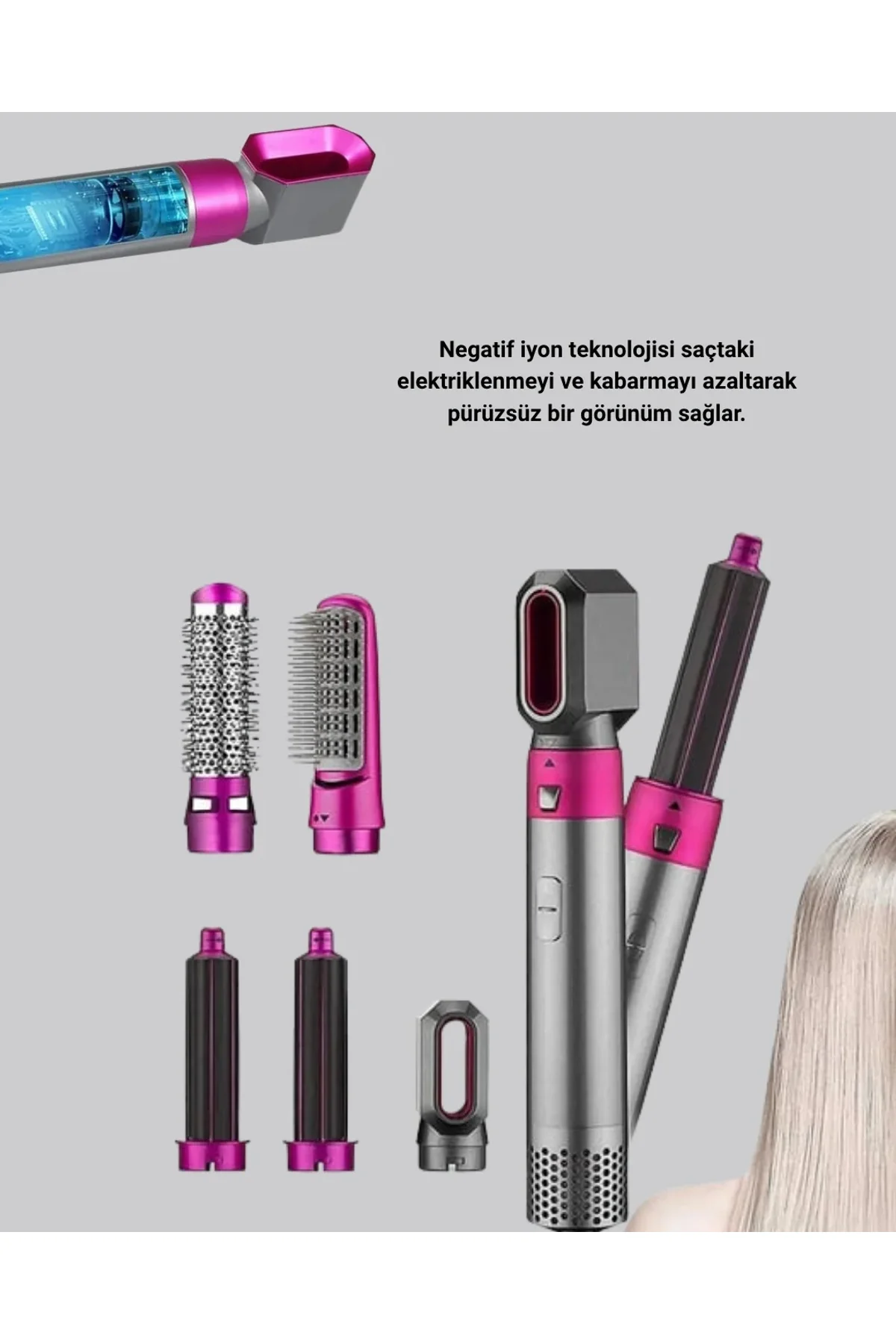 5’i 1 Arada Saç Şekillendirme Makinesi Hızlı Kuruma Ve Kuaför Kalitesinde Sonuç - Just Cheap Store Görsel 5