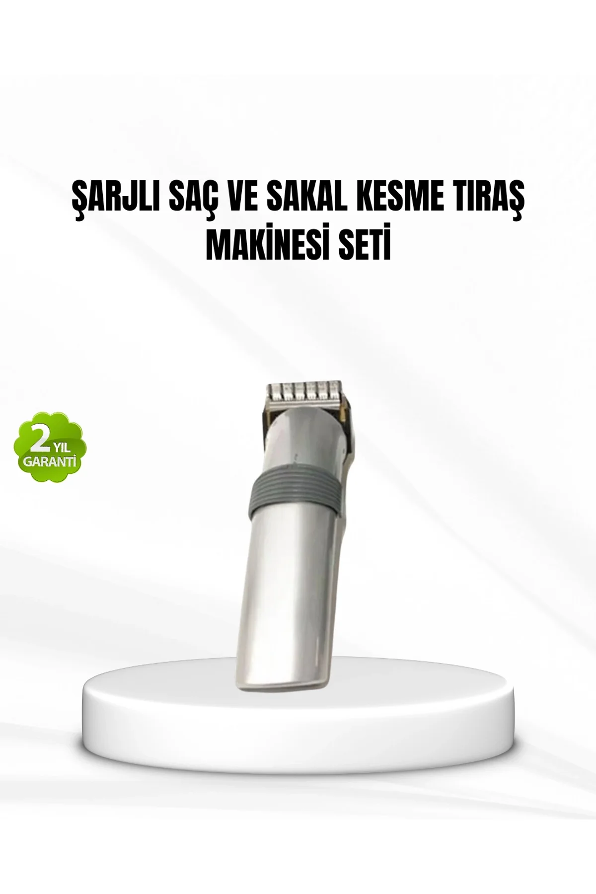 Şarjlı Saç Ve Sakal Kesme Makinesi – Paslanmaz Çelik Bıçak, Ayarlanabilir Başlık