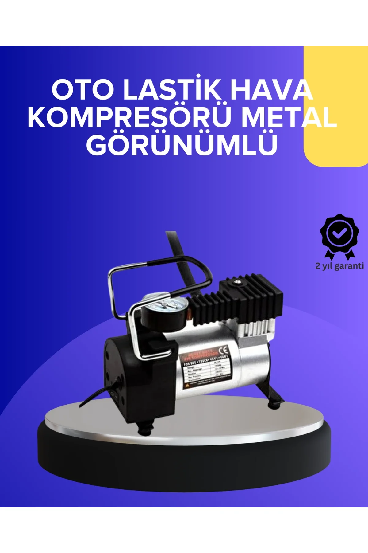 Metal Gövdeli Oto Lastik Hava Kompresörü 12v 140 Psı Hızlı Şişirme