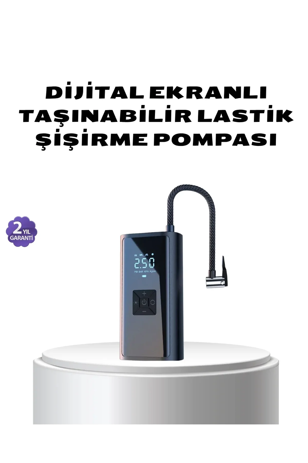 Kablosuz Dijital Lastik Şişirme Pompası Led Işıklı 80w - Just Cheap Store Görsel 2
