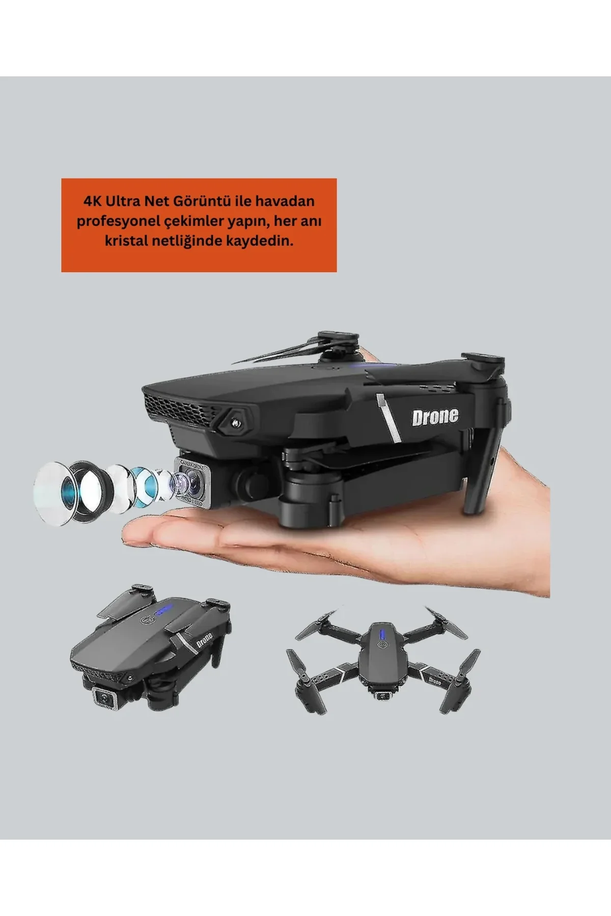 2.4g 4ch Katlanabilir Drone 100 Metre Uçuş Mesafeli - Just Cheap Store Görsel 3