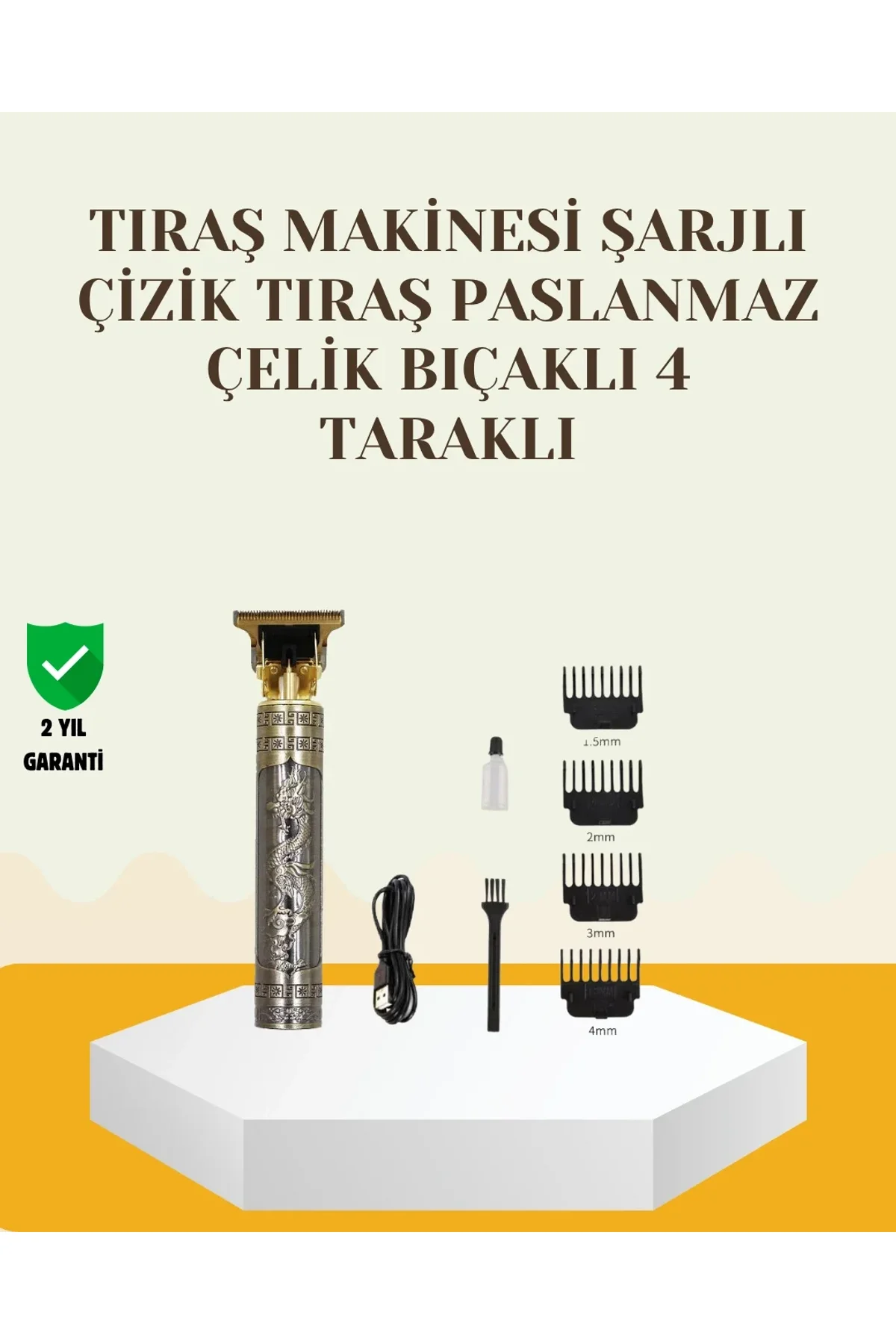 Şarjlı Titanyum Bıçaklı Saç Ve Sakal Kesme Makinesi - Just Cheap Store Görsel 2