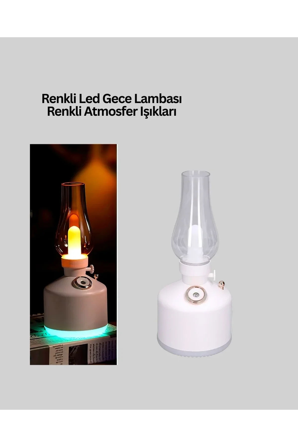 Renkli Led Işıklı Retro Gaz Lambası Aroma Terapi Mist Maker - Just Cheap Store Görsel 4