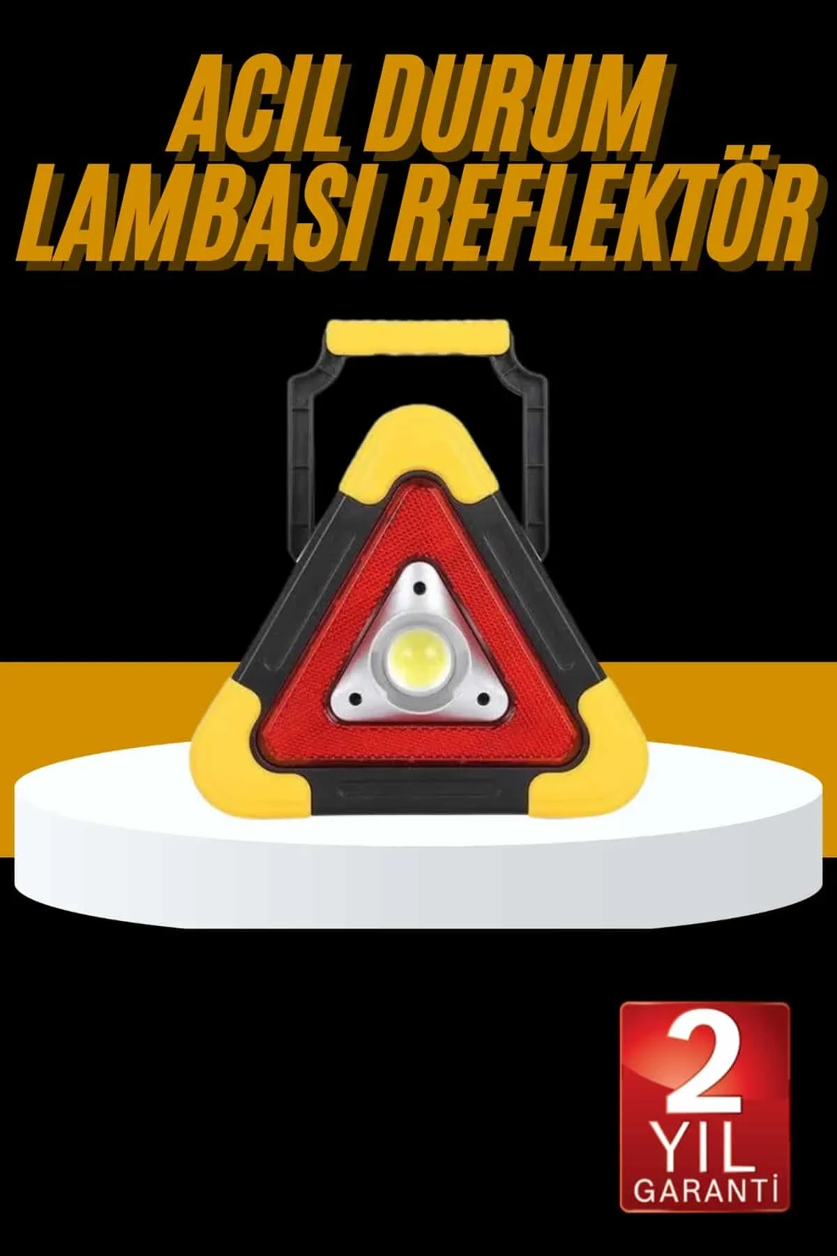 Reflektör Işıklı Ikaz Lambası Şarjlı Çok Fonksiyonlu Işıklı Üçgen Reflektör - Just Cheap Store Görsel 2