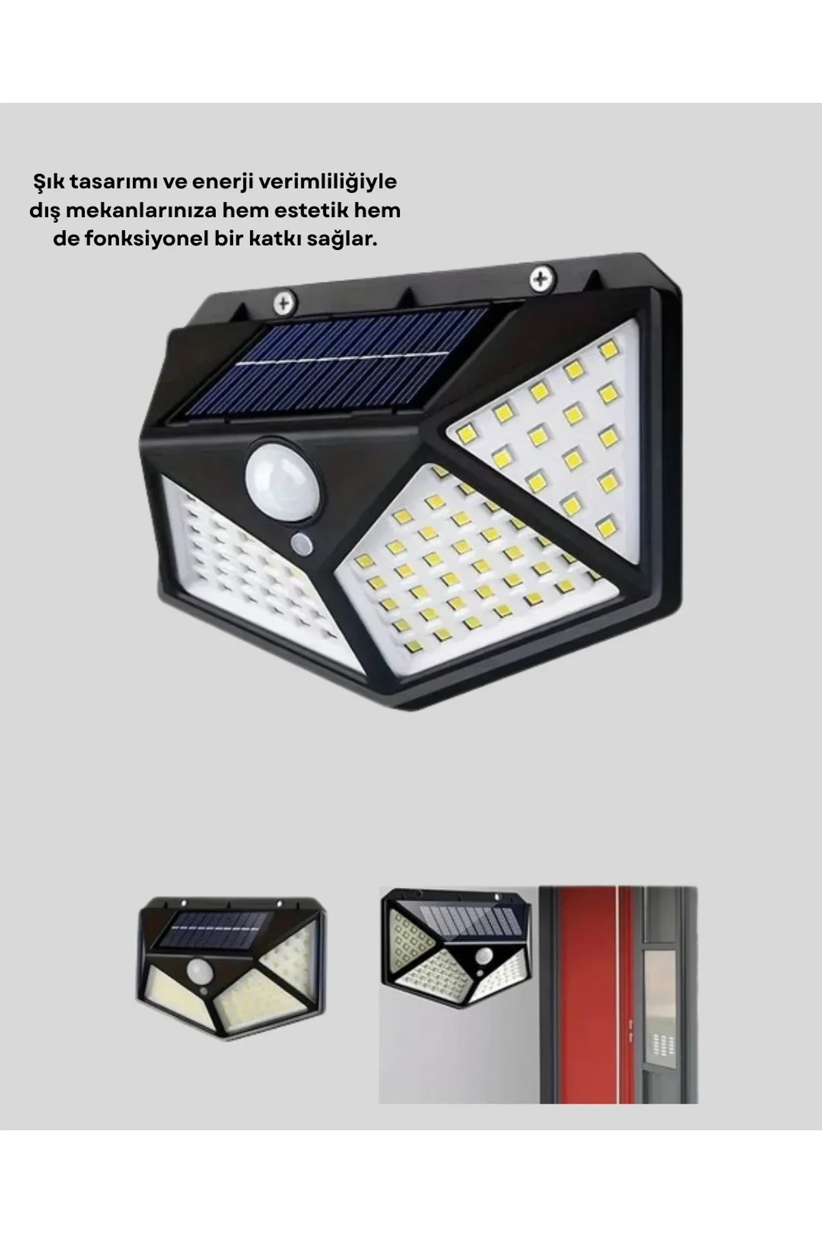 Güneş Enerjili Aydınlatma 100 Led Sensörlü Solar Dış Mekan Lamba - Just Cheap Store Görsel 3
