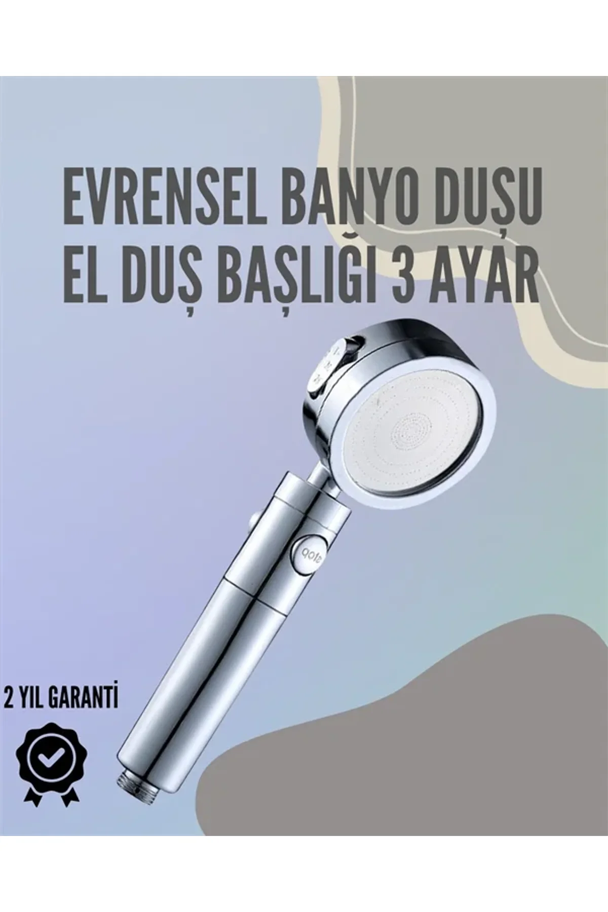 Paslanmaz Çelik Çok Fonksiyonlu El Duş Başlığı – 3 Modlu Püskürtme Seçeneği - Just Cheap Store Görsel 2