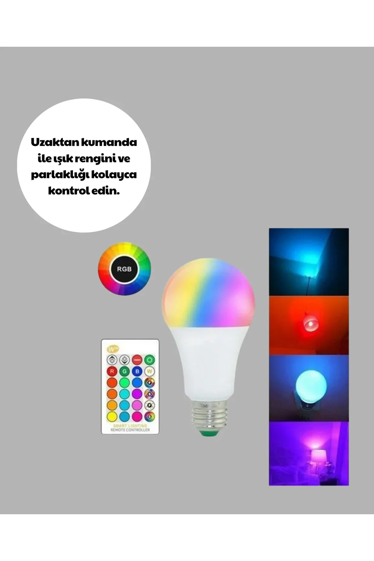 Rgb Uzaktan Kumandalı Led Ampul 16 Renk A Kalite 2025 Model Orijinal - Just Cheap Store Görsel 4