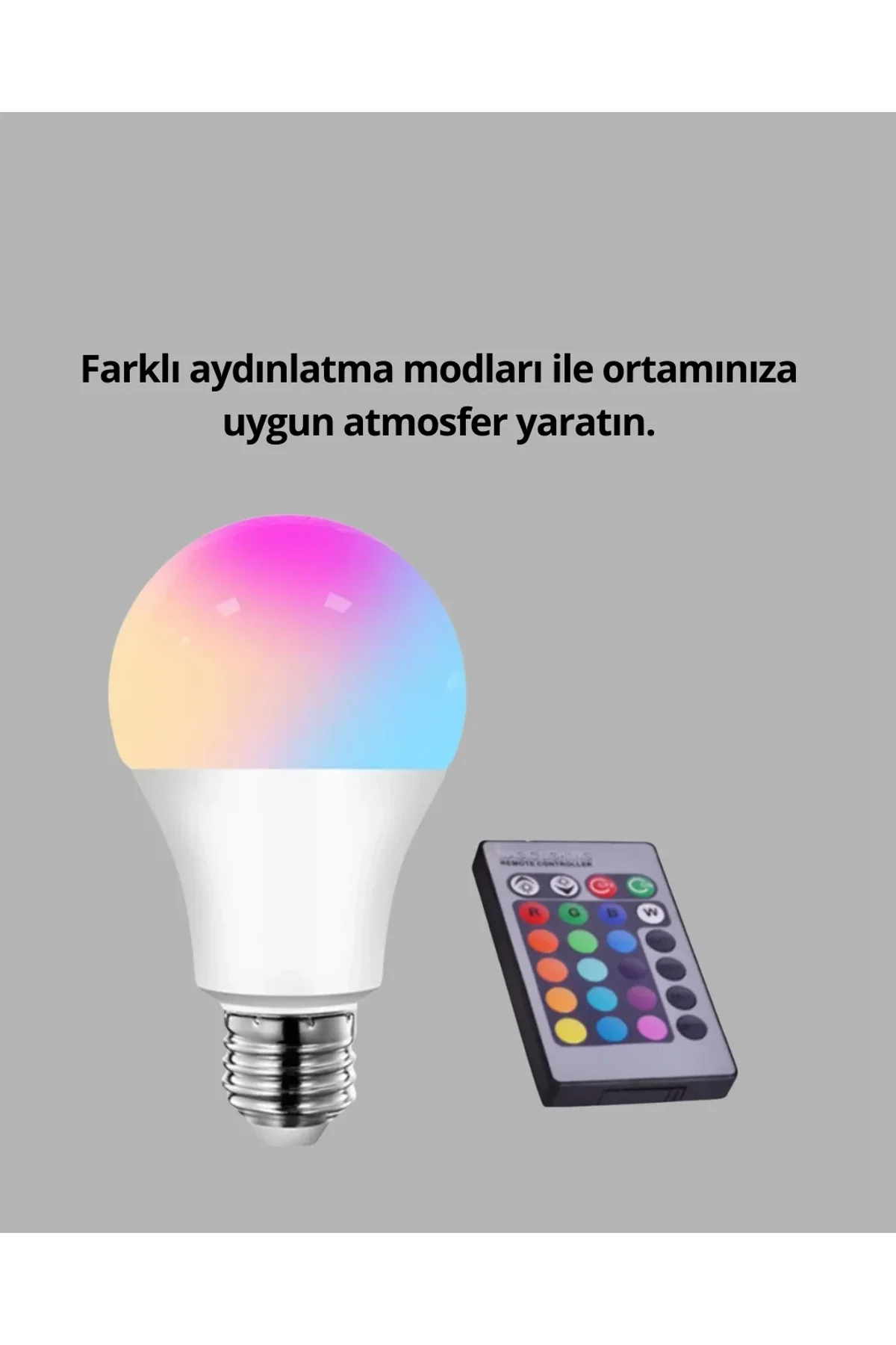 2025 Rgb Led Ampul Uzaktan Kumandalı Renkli Işık A Kalite - Just Cheap Store Görsel 5