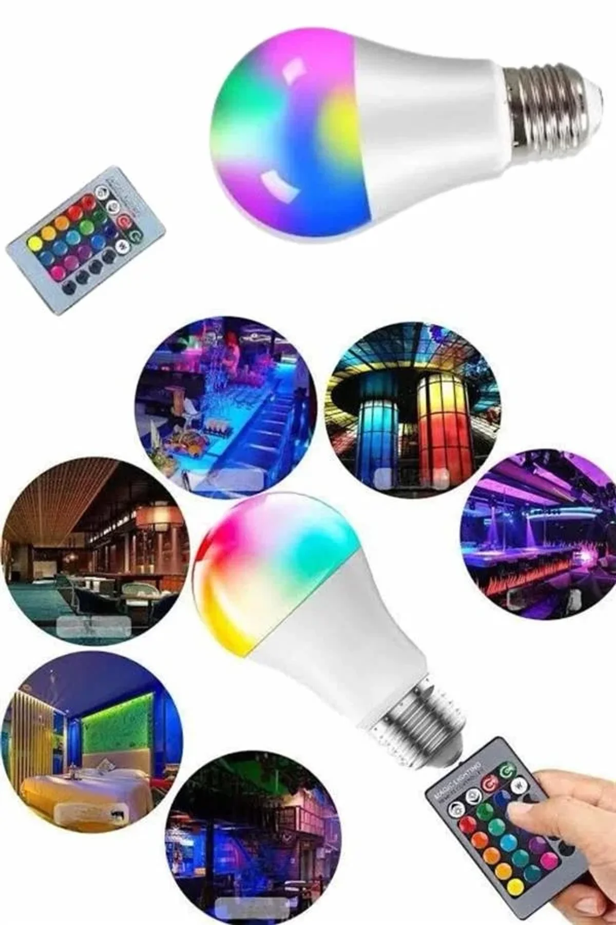 Ayarlanabilir Parlaklık Rgb Led Ampul Beyaz Lamba Ve Renkli Ampul - Just Cheap Store Görsel 4