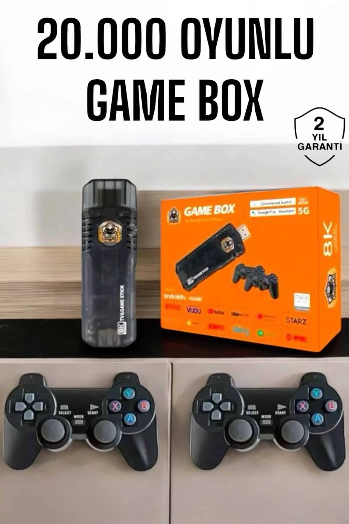 20.000 Oyunlu Premium Model Oyun Konsolu 8k Android Tv Hd Game Stick