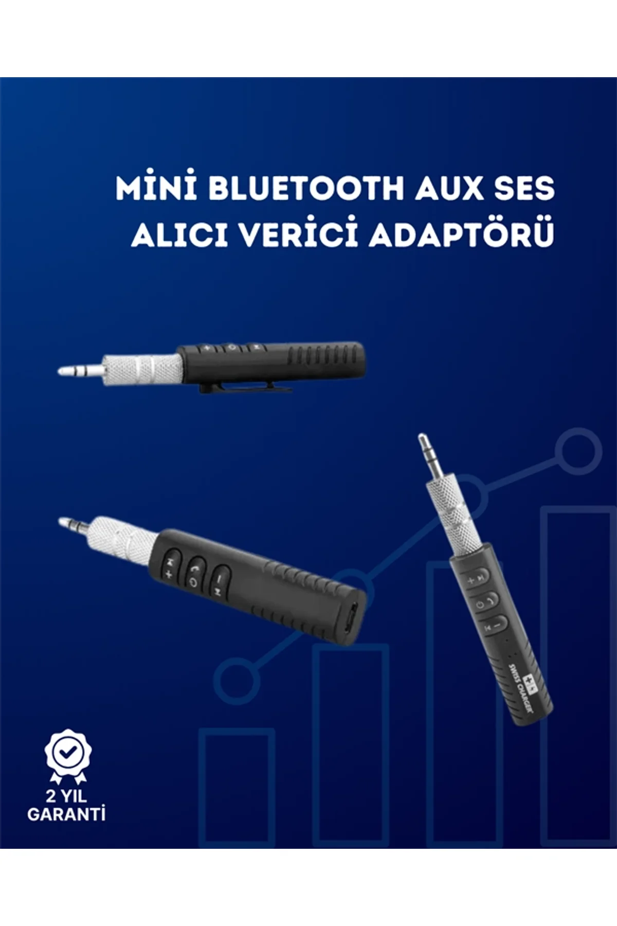 Kablolu Hoparlör Ve Kulaklıklar İçin Bluetooth Adaptör | Mini Boy, Klipsli, Taşınabilir