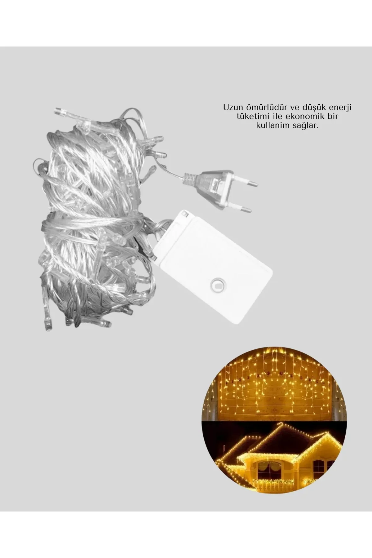 4 Metre Icicle Şelale Led Perde Işık Sarı Aydınlatma - Just Cheap Store Görsel 5