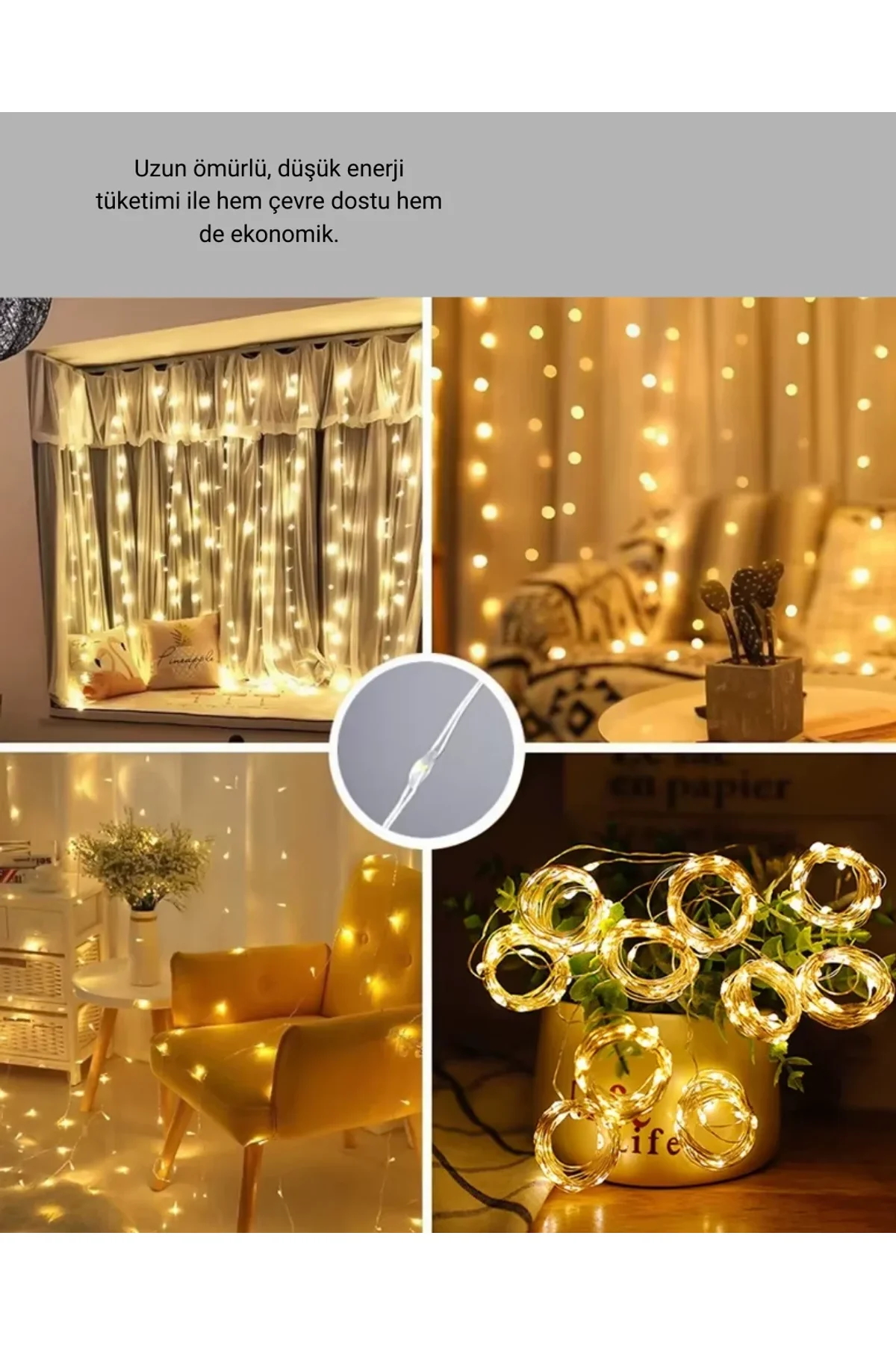 3x3 Metre Perde Led Işık Sıcak Şelale Tasarım Dekoratif Aydınlatma - Just Cheap Store Görsel 5