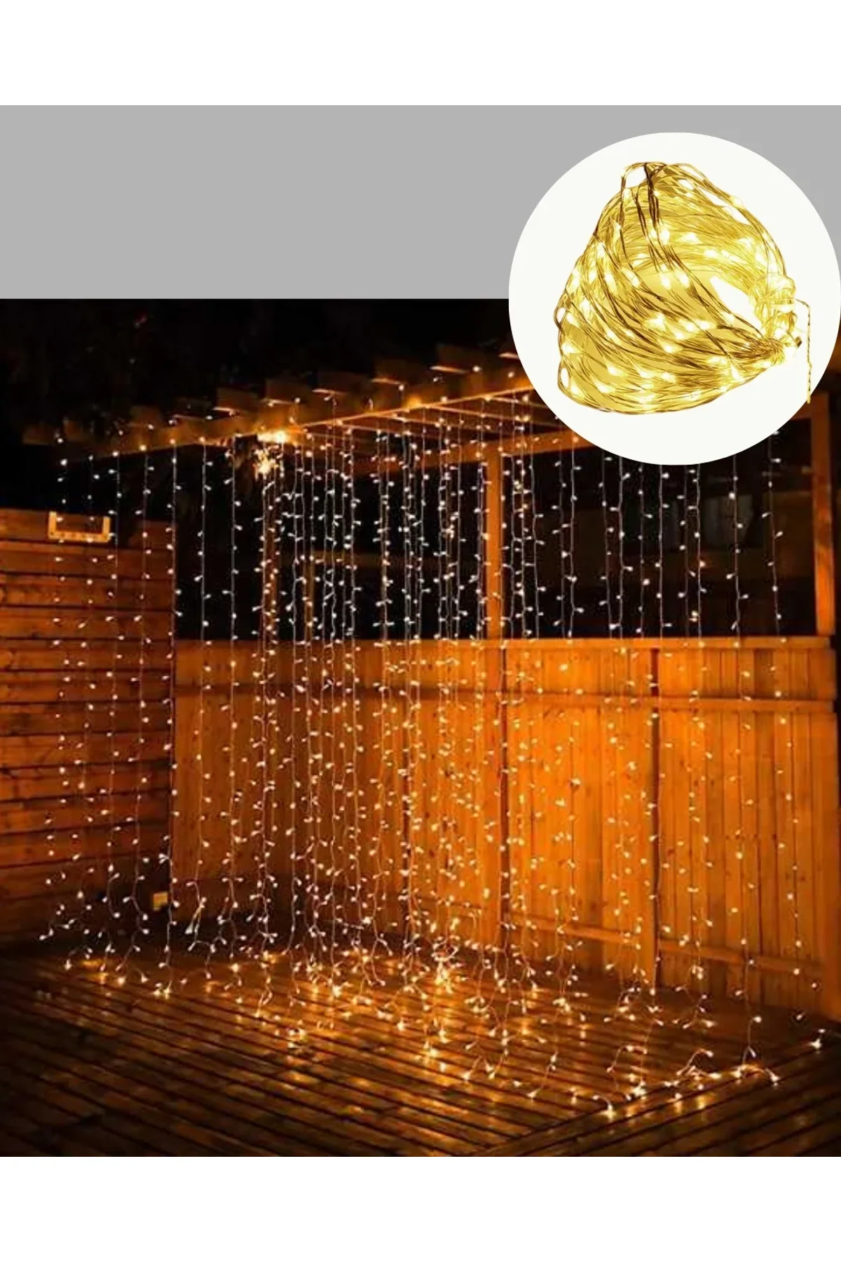 3x3 Metre Perde Led Işık Sıcak Şelale Tasarım Dekoratif Aydınlatma - Just Cheap Store Görsel 4