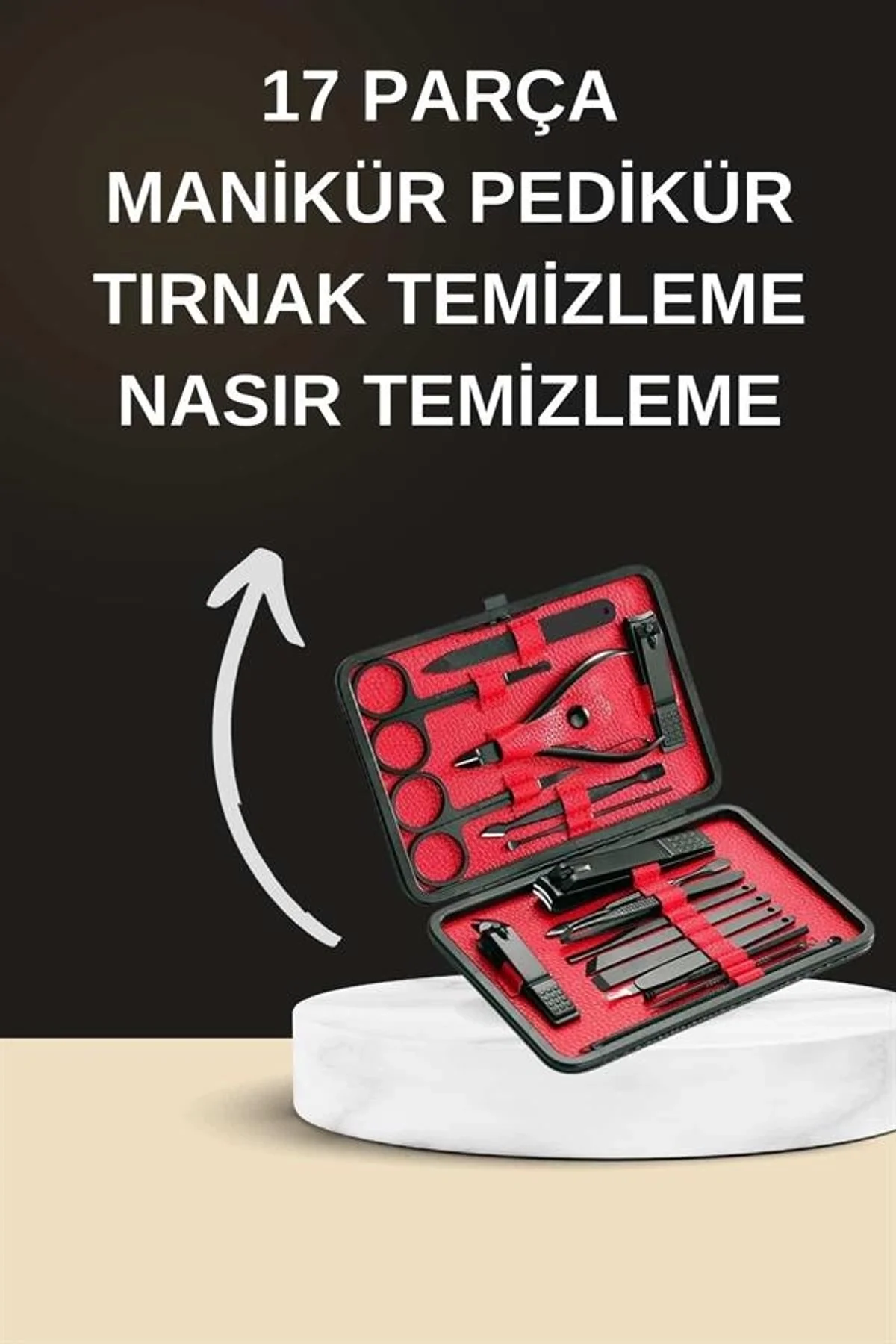 Elektrikli Manikür Pedikür Seti İkili Set 17 Parça Tırnak Bakımı Nasır Temizleme Tırnak Şekillendirm