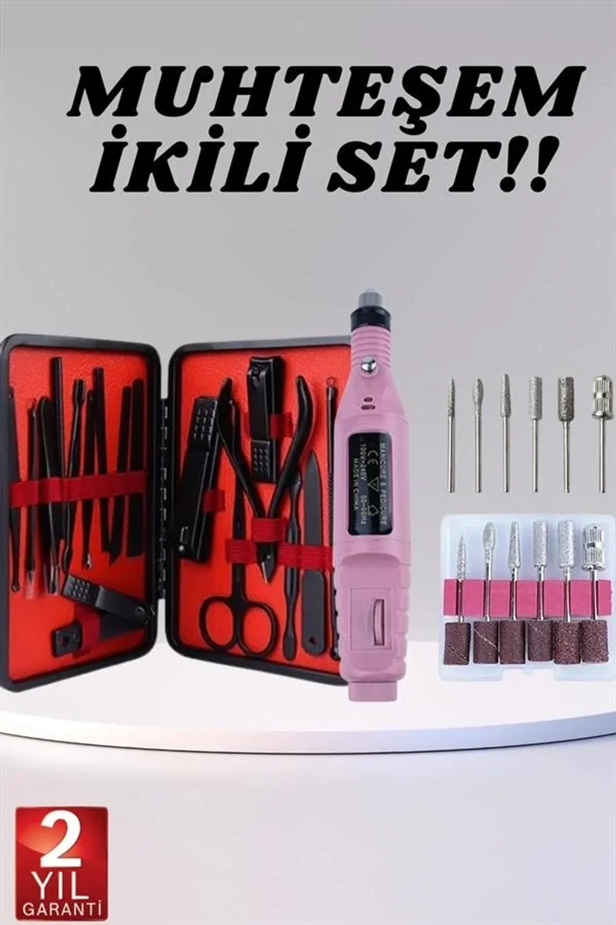 Elektrikli Manikür Pedikür Seti İkili Set 17 Parça Tırnak Bakımı Nasır Temizleme Tırnak Şekillendirm - Just Cheap Store Görsel 3